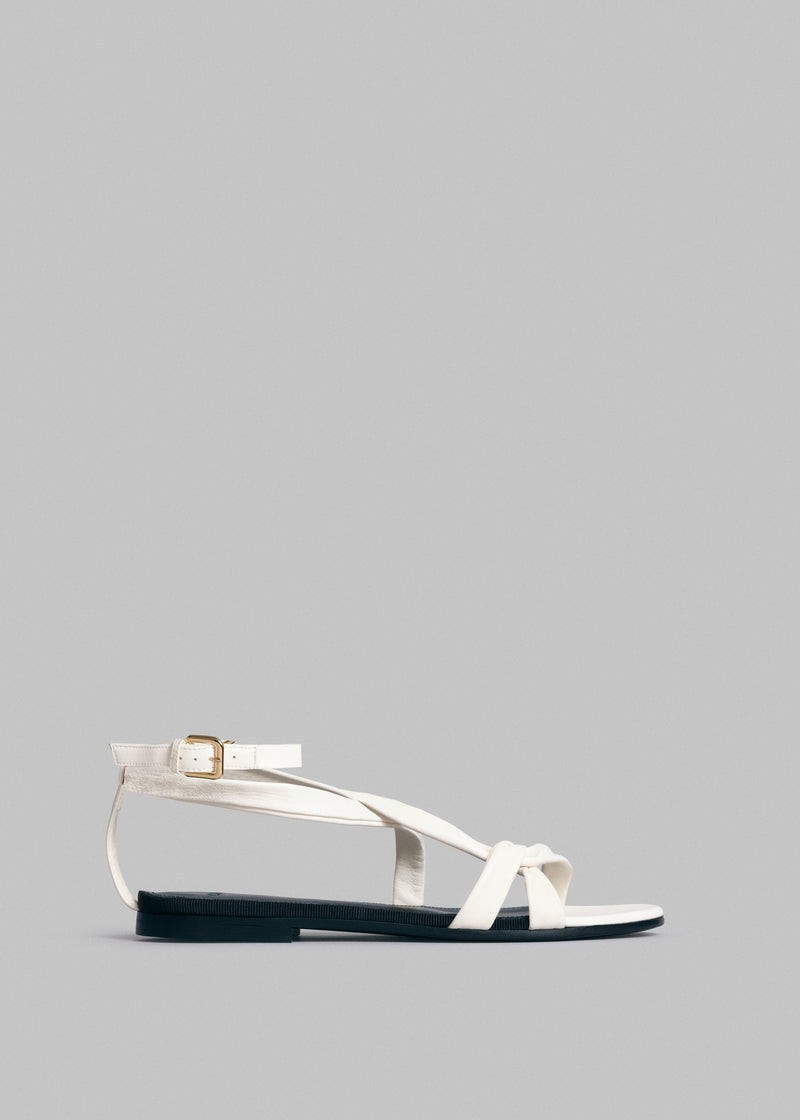 Strappy Sandal in Leather - Ivory - CO