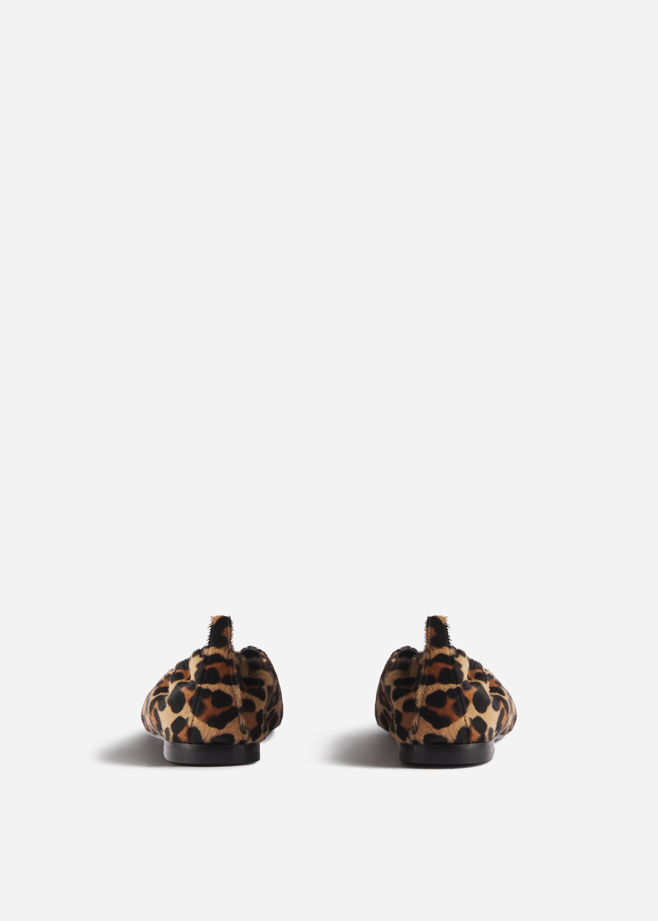 Calf Hair Ruched Back Pointed Flat - Leopard