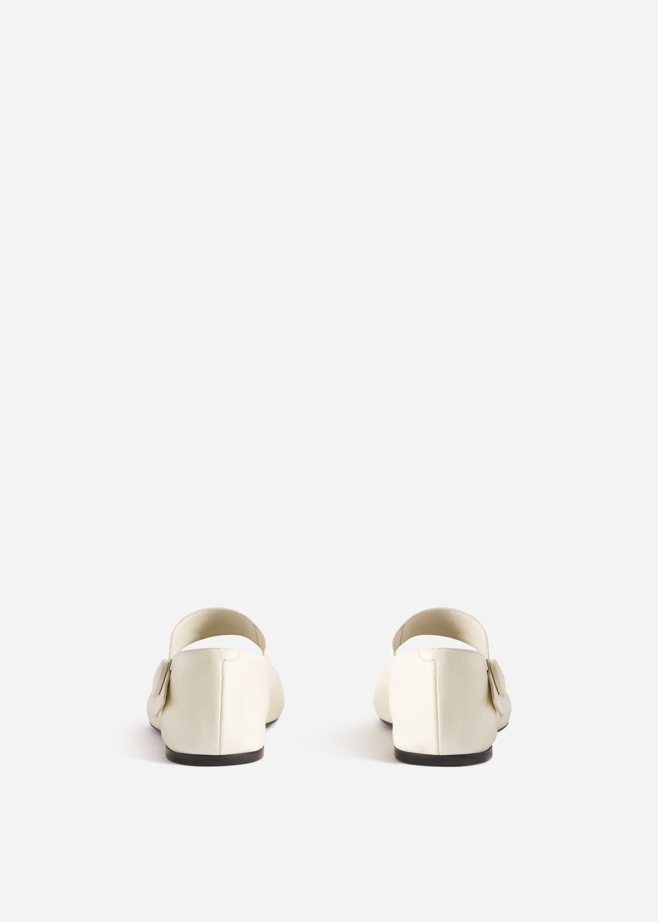 Mary Jane Ballerina Flat in Ivory