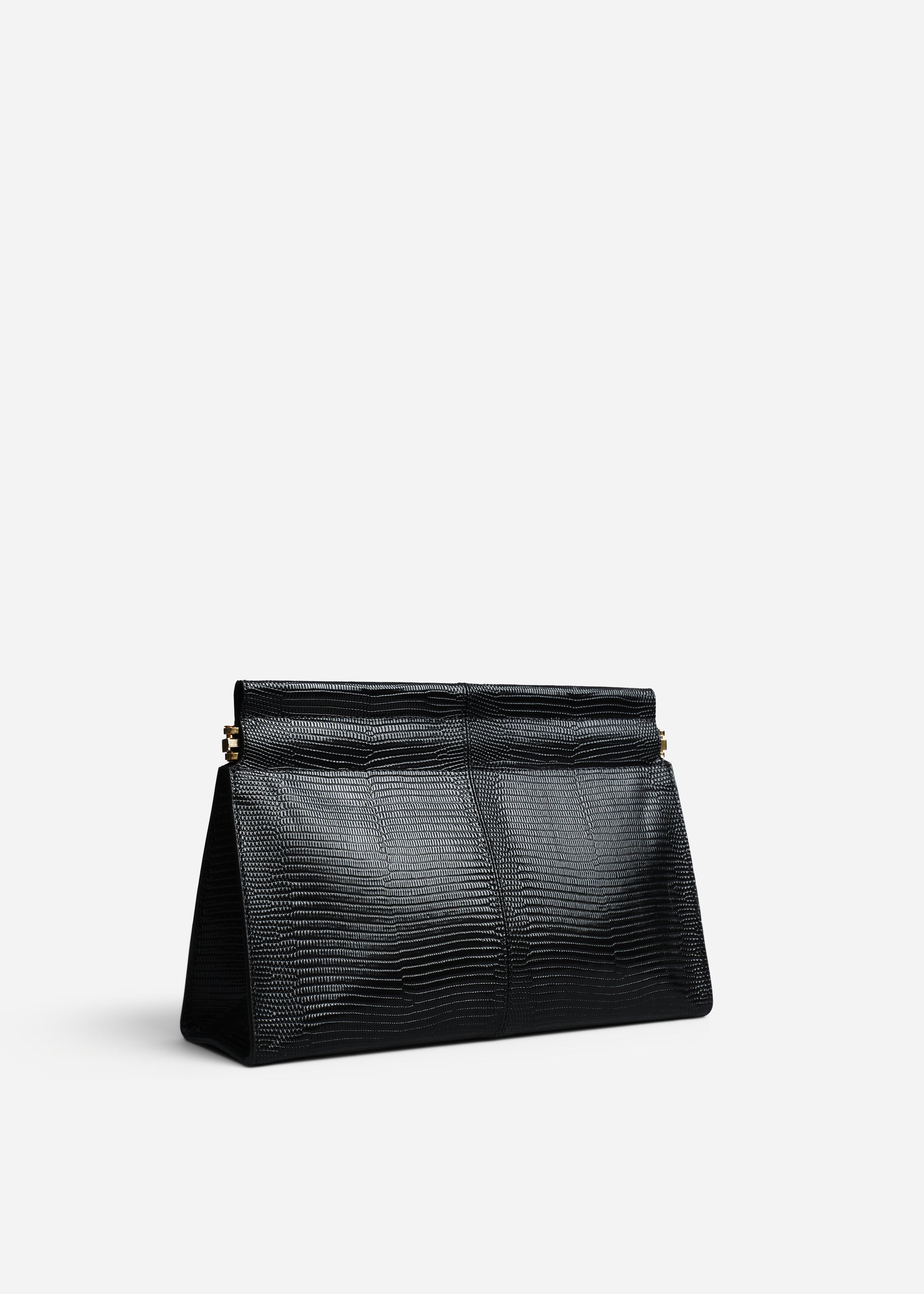 Small Leather Clutch - Black