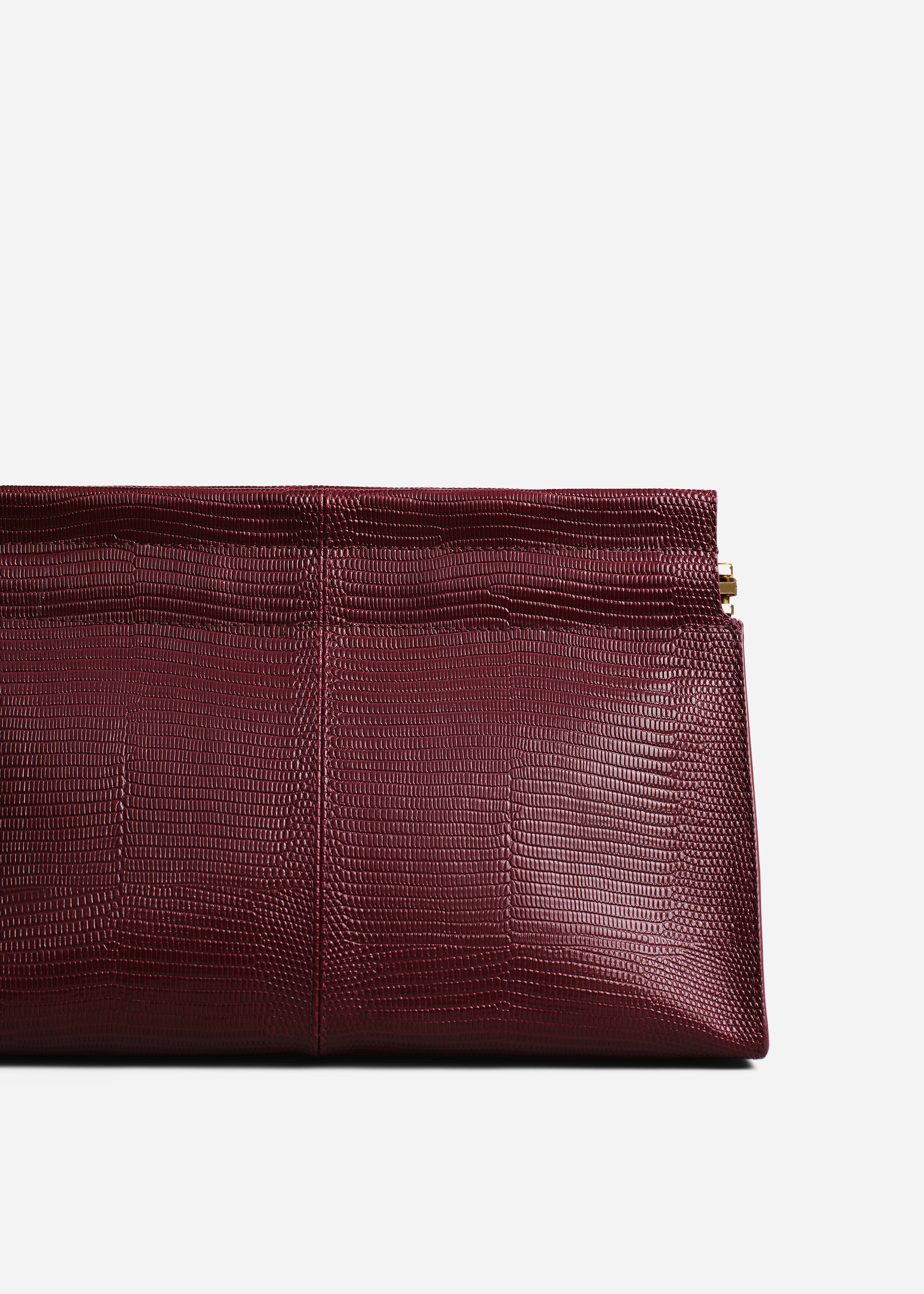 Small Leather Clutch - Burgundy