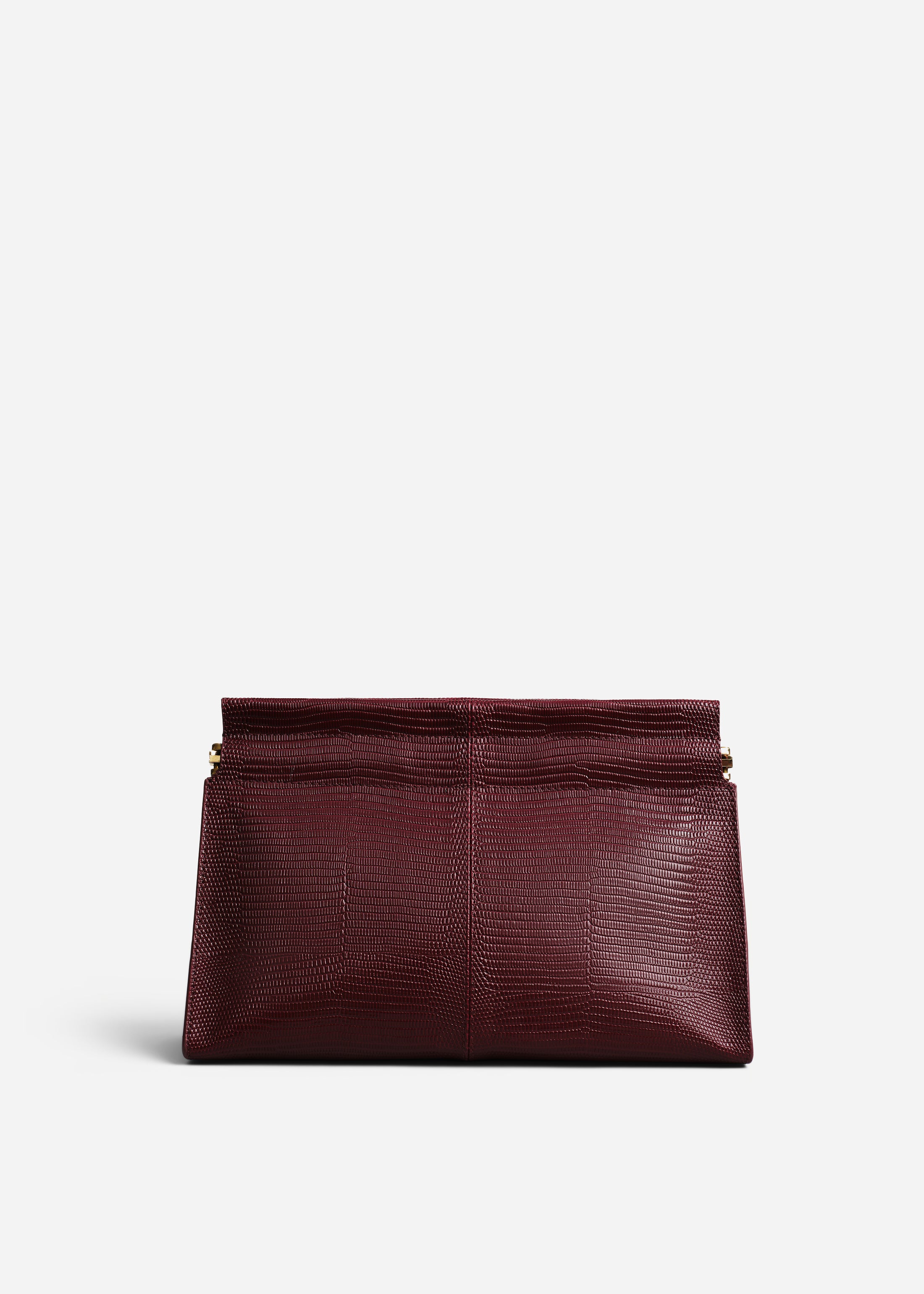 Small Leather Clutch - Burgundy
