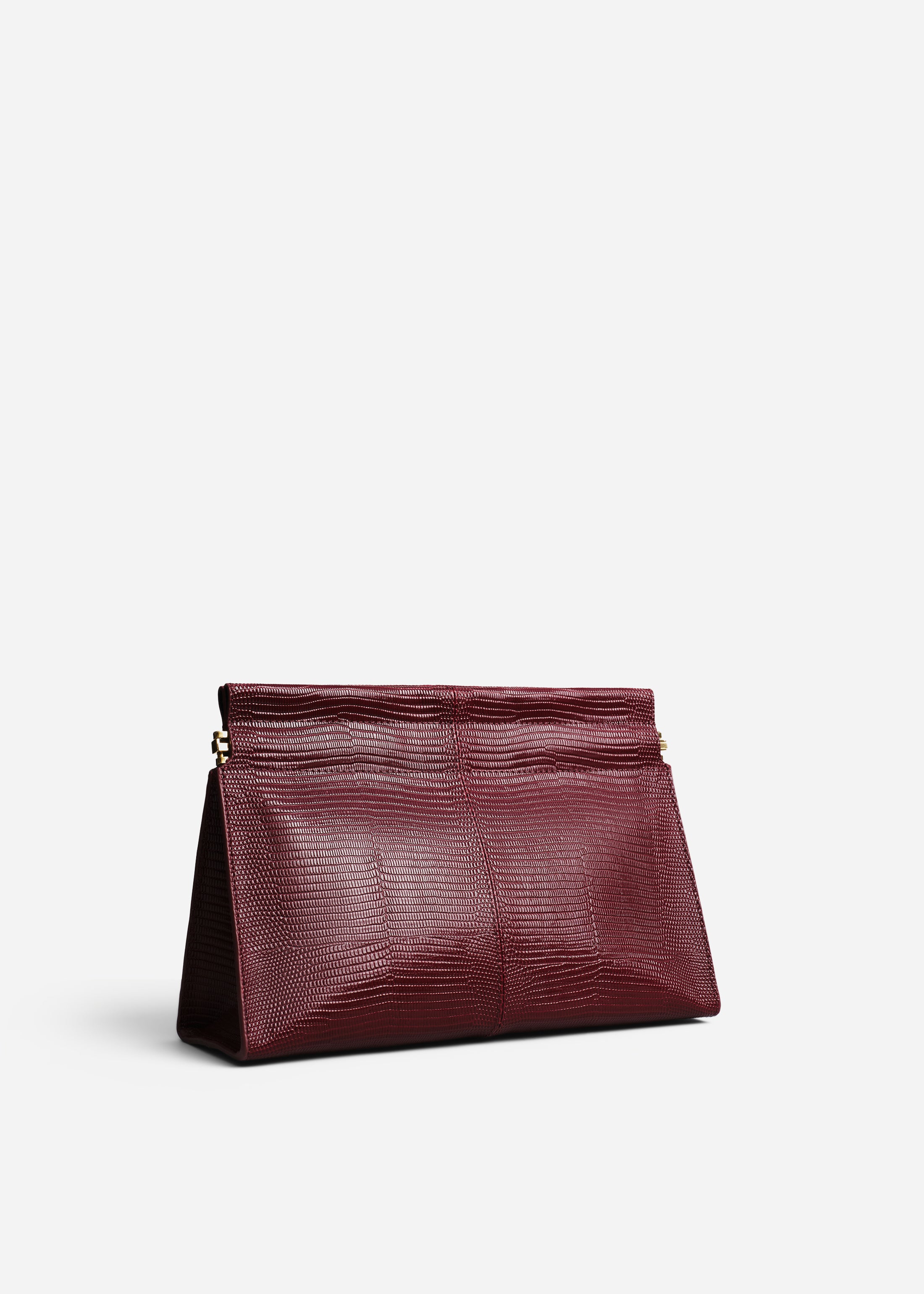 Small Leather Clutch - Burgundy