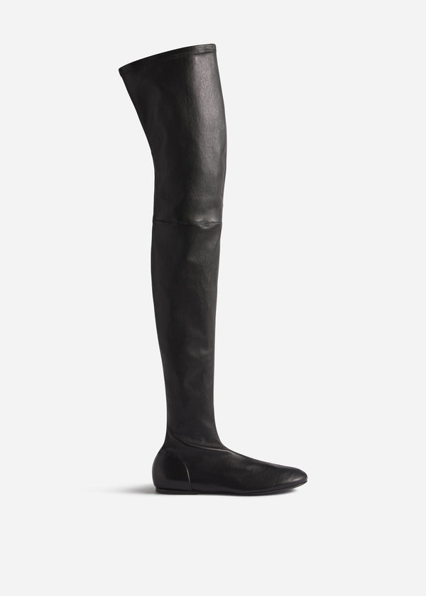 Leather Over-the-Knee Boot - Black - CO