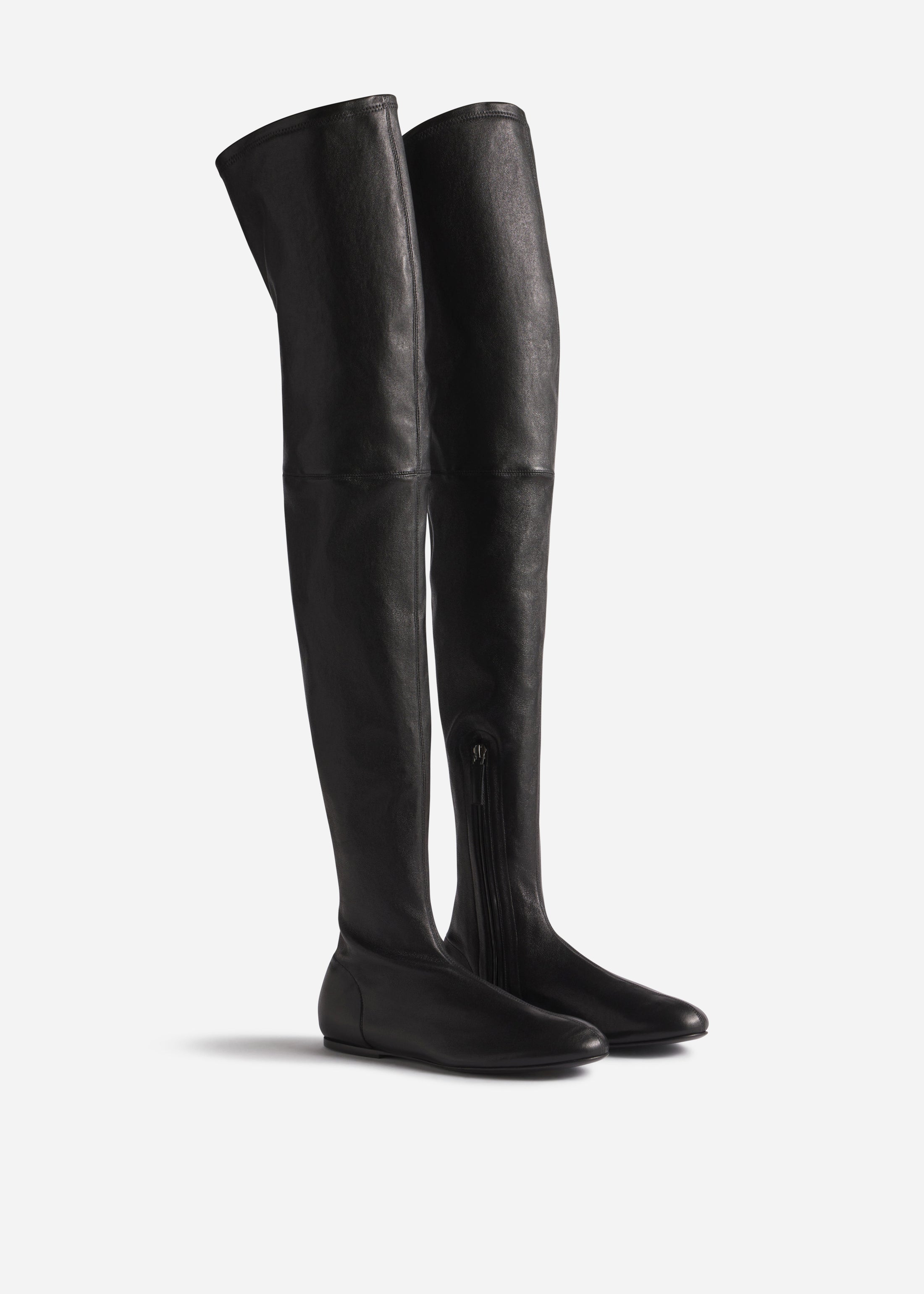 Leather Over-the-Knee Boot - Black