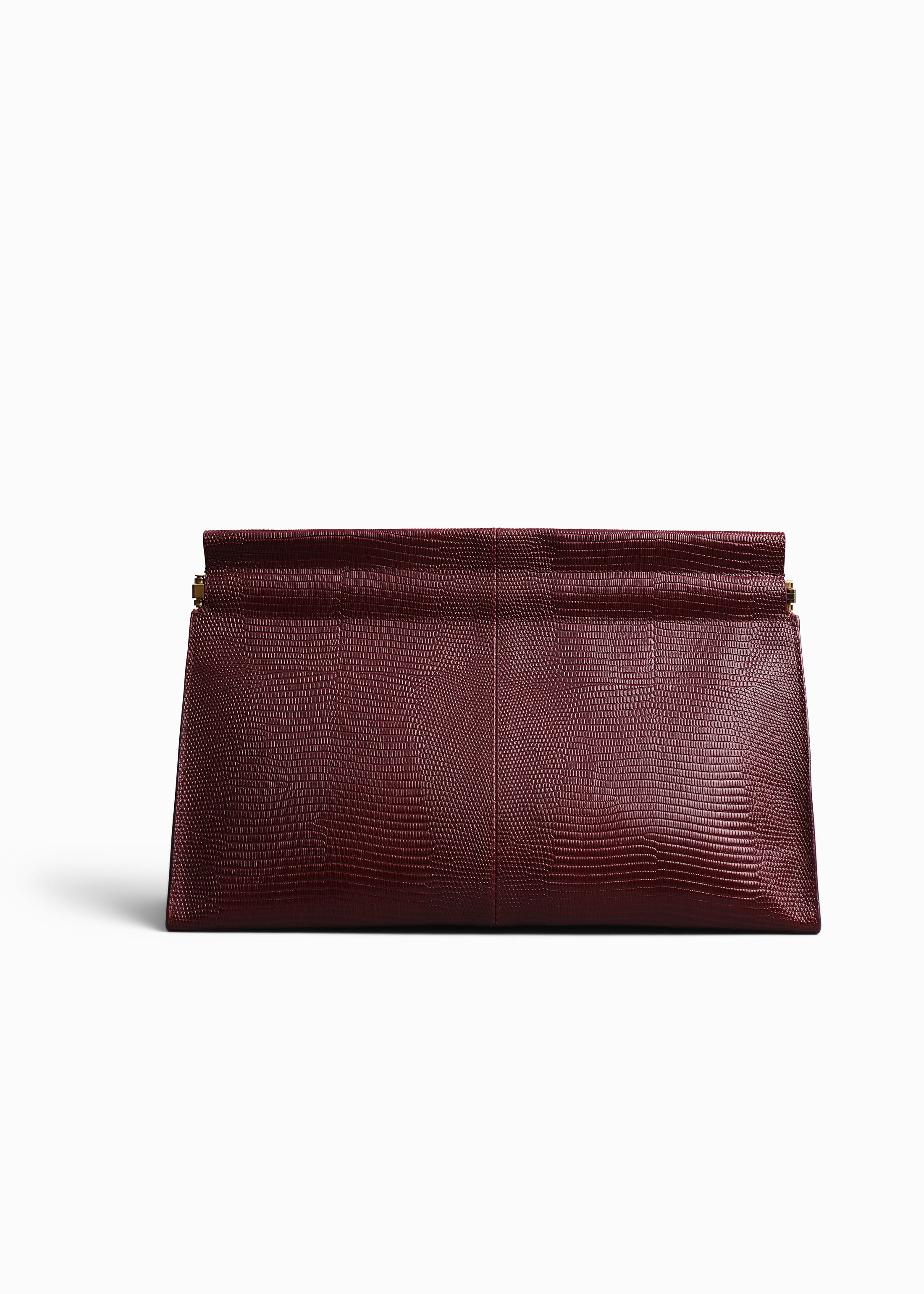 Medium Leather Clutch in Burgundy - Burgundy
