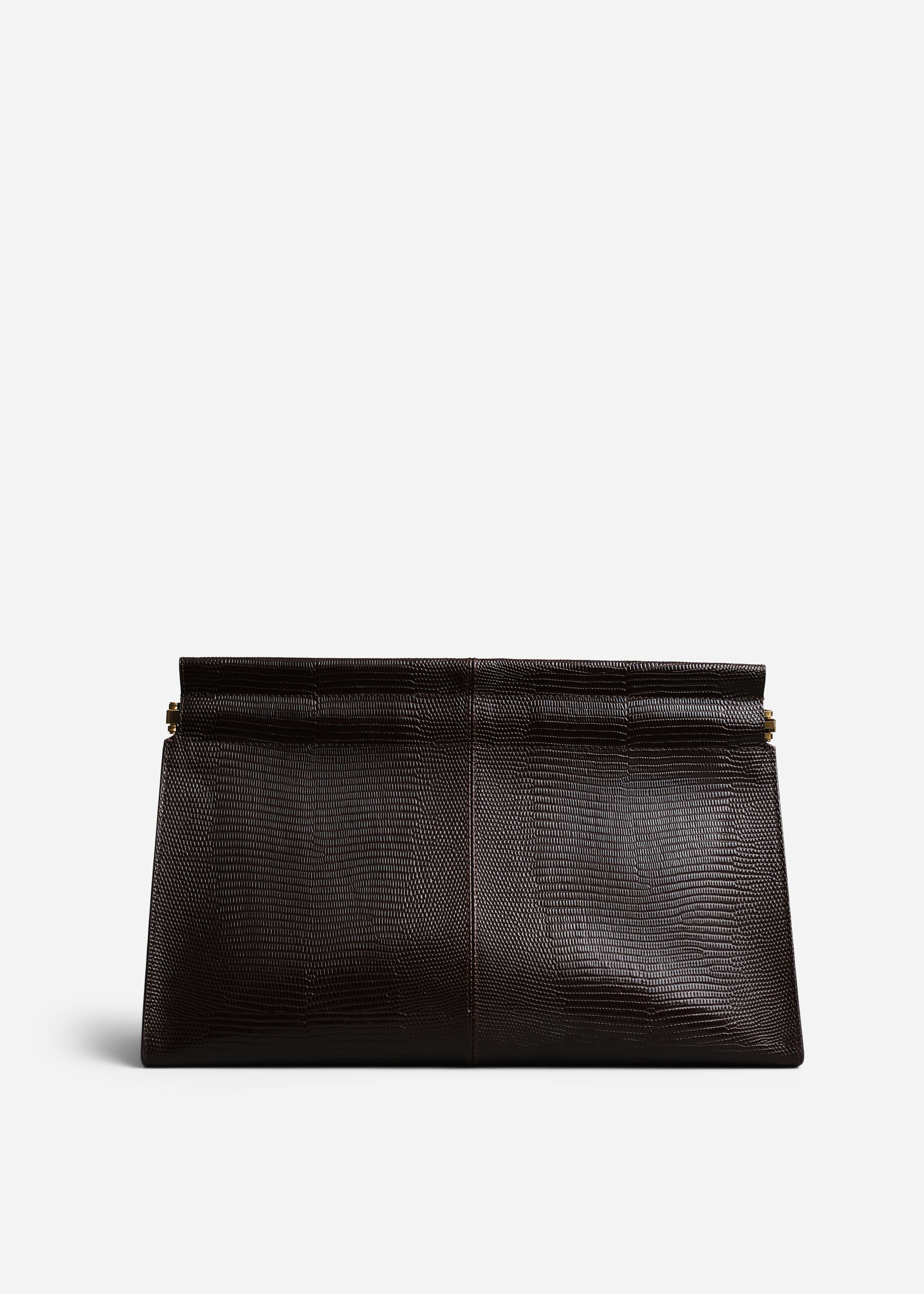 Large Leather Clutch - Espresso