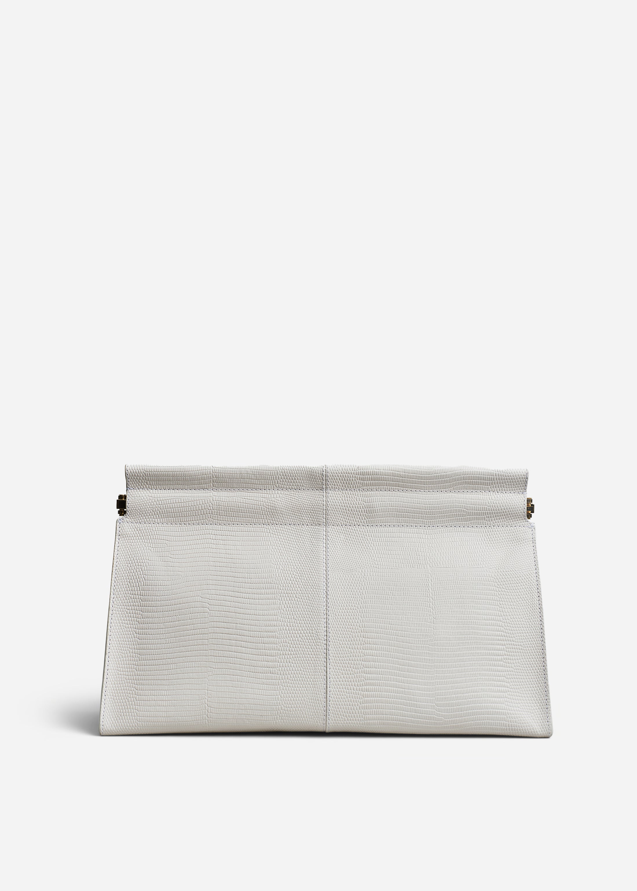 Large Leather Clutch - Ivory