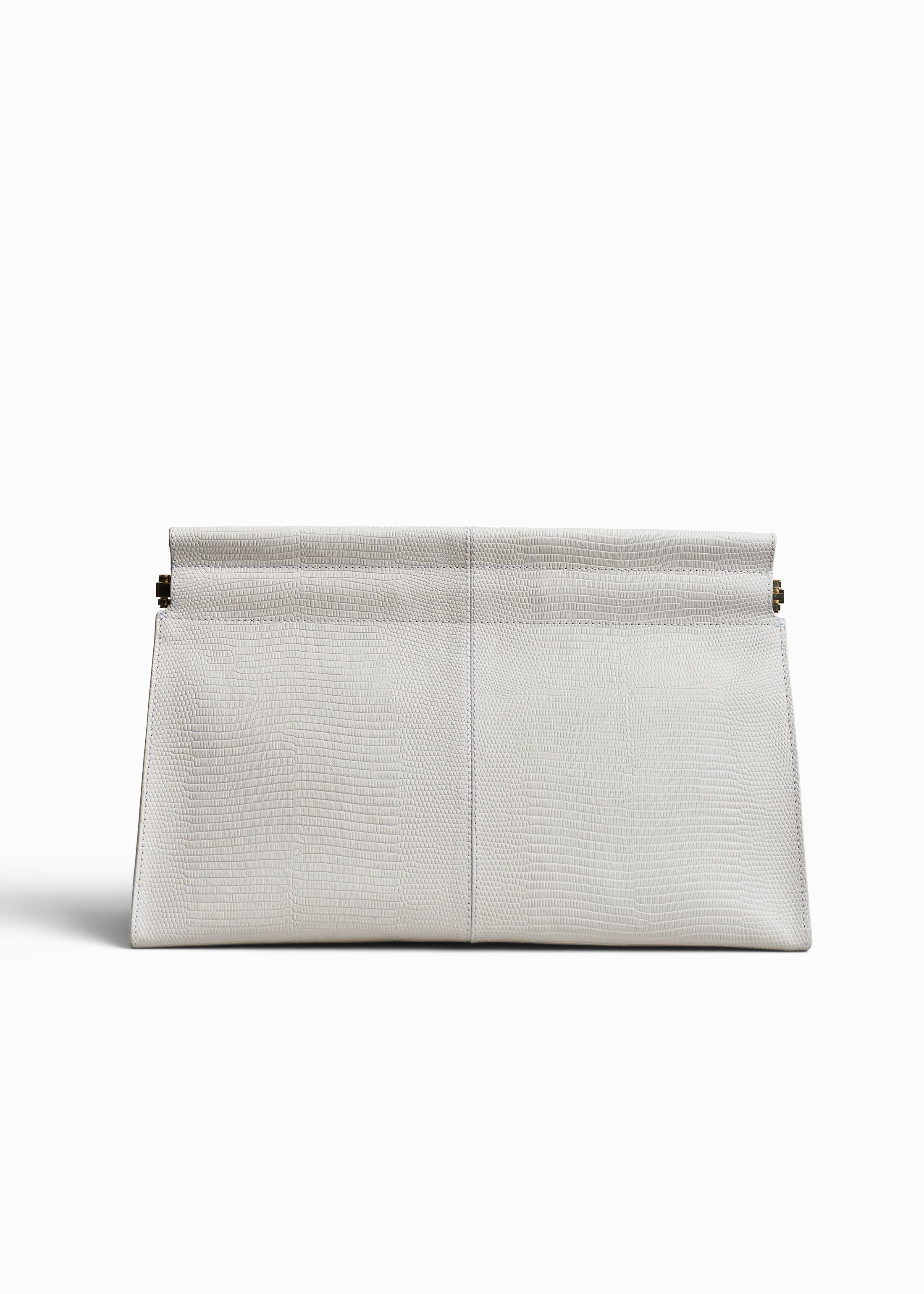 Large Leather Clutch - Ivory