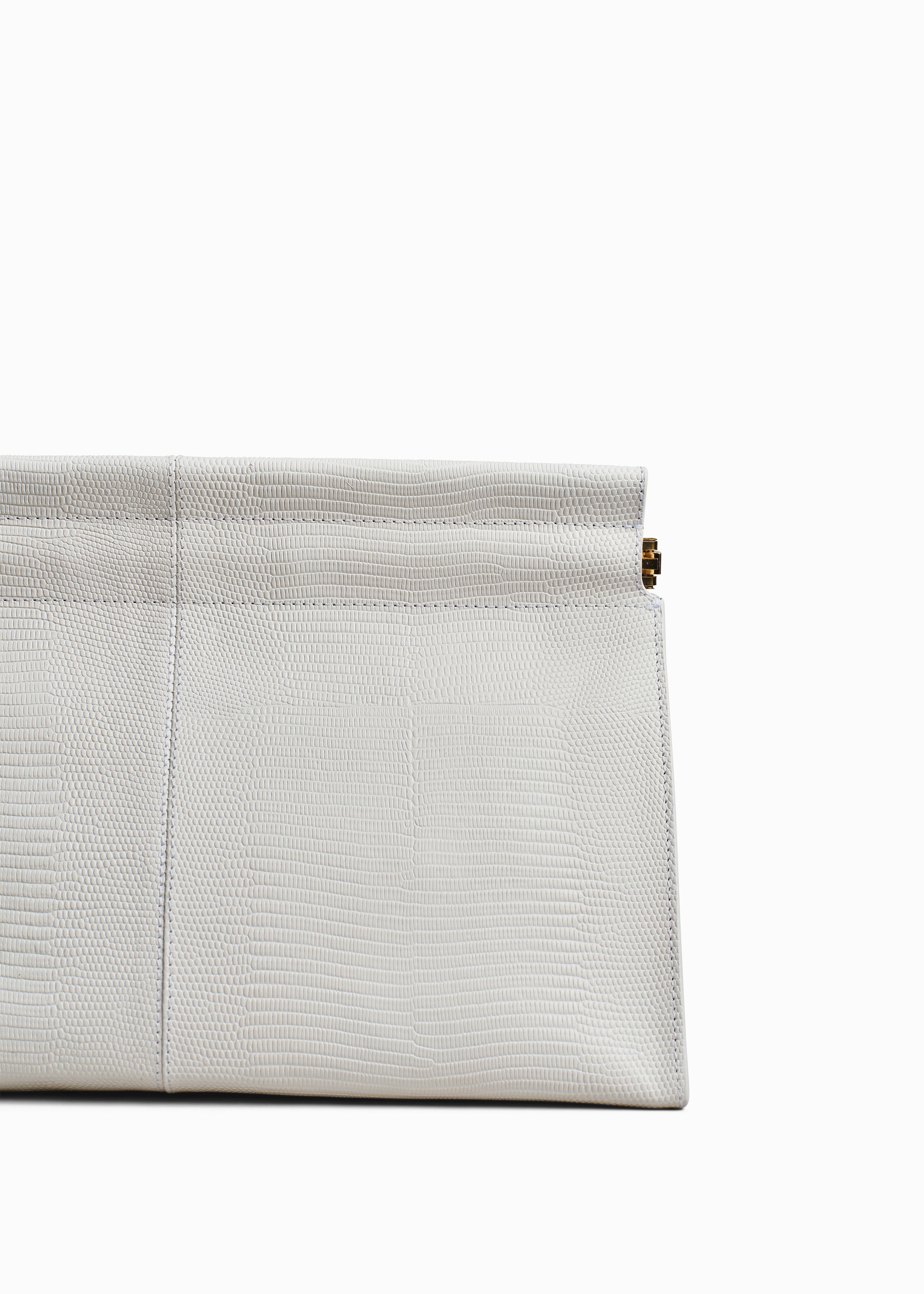 Large Leather Clutch - Ivory