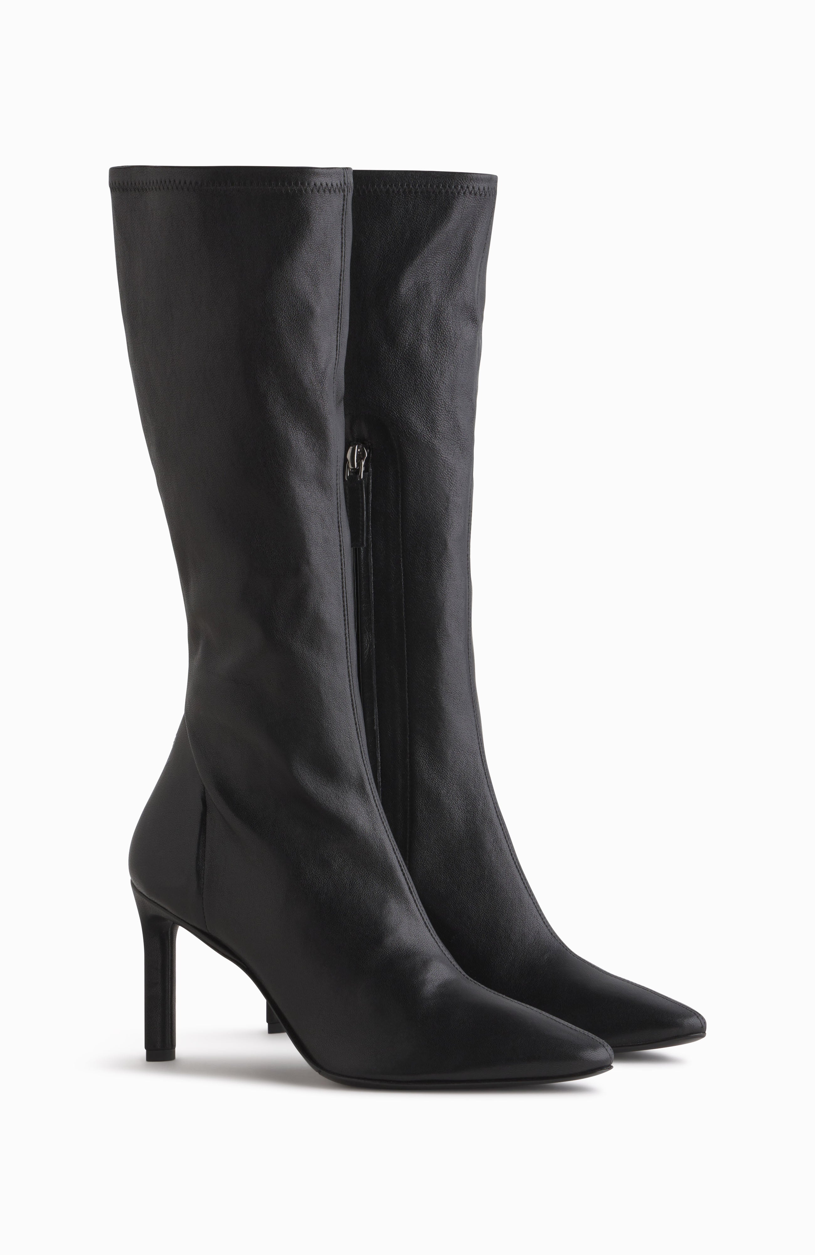 Stretch High Heel Boot - Black