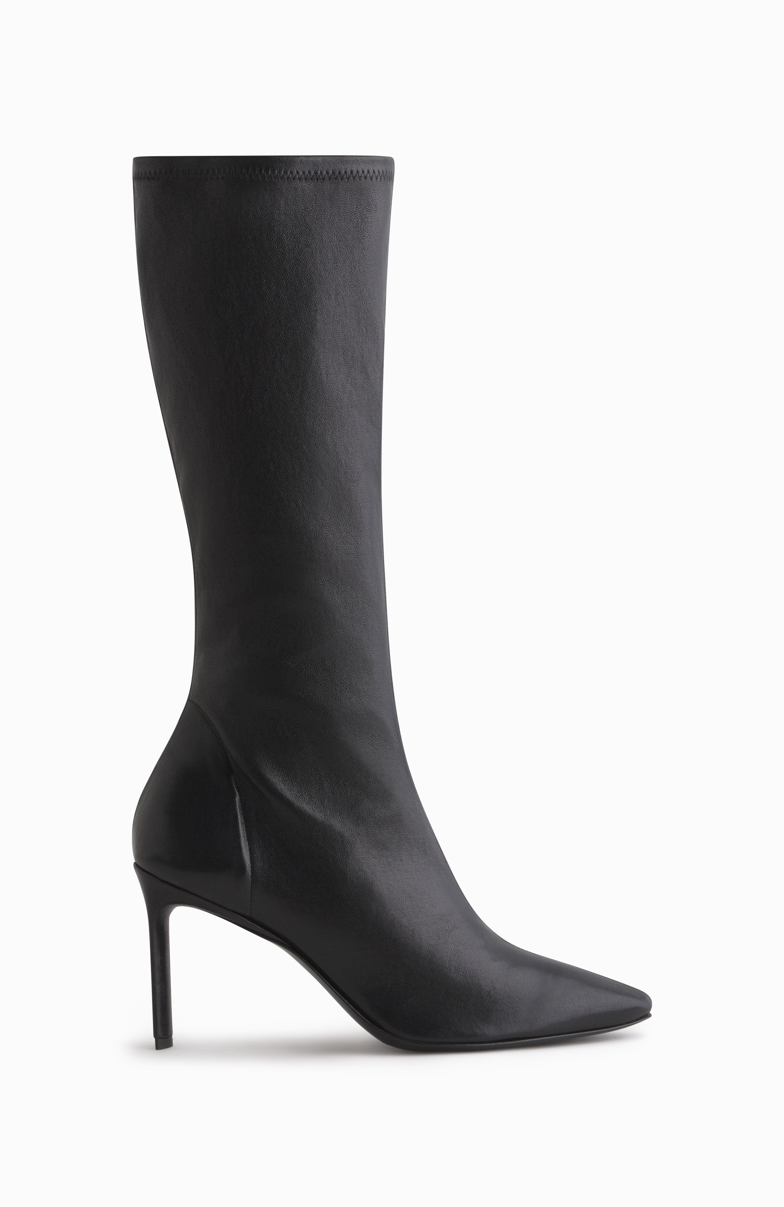 Stretch High Heel Boot - Black