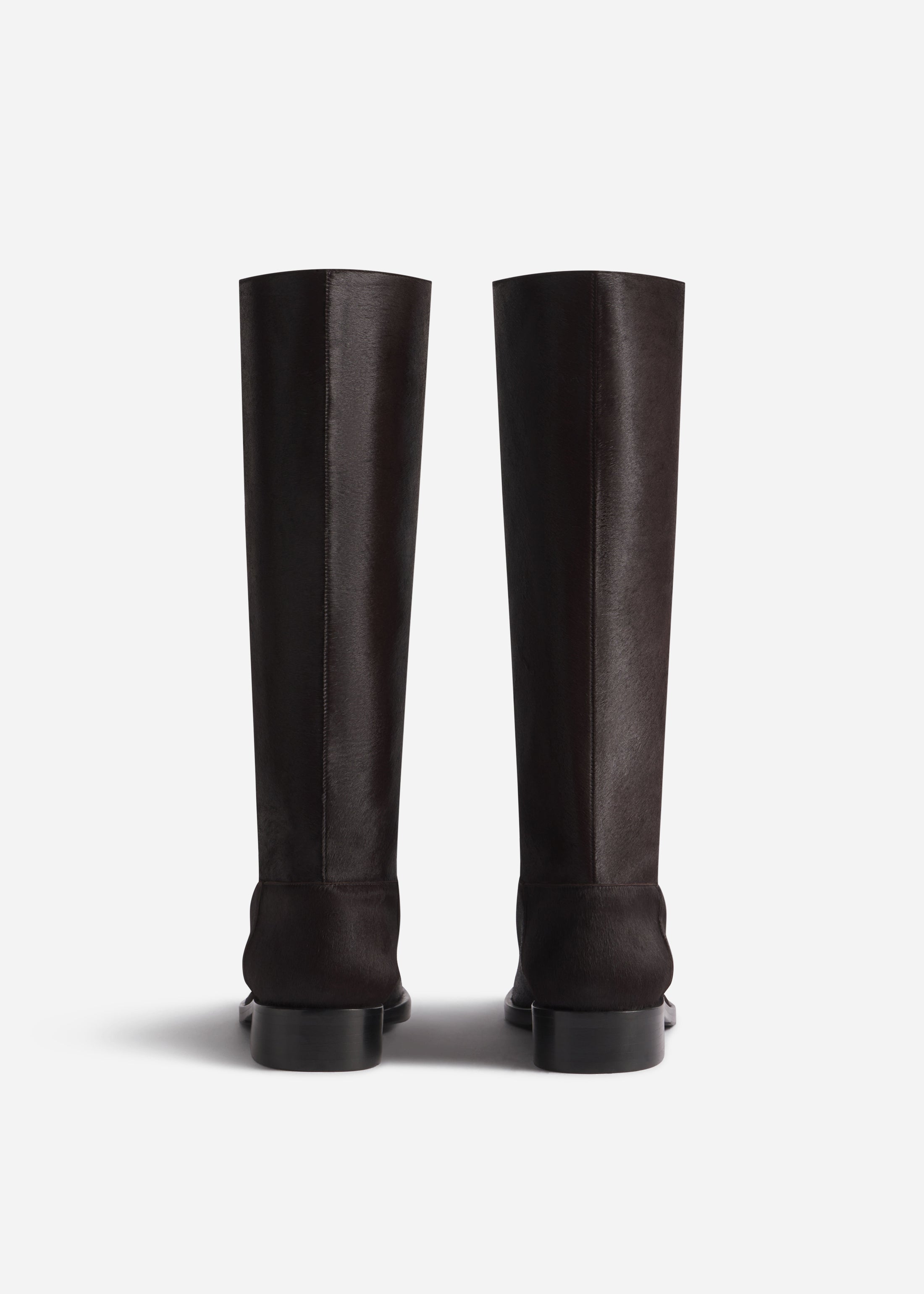 Calf Hair Riding Boot - Chocolate