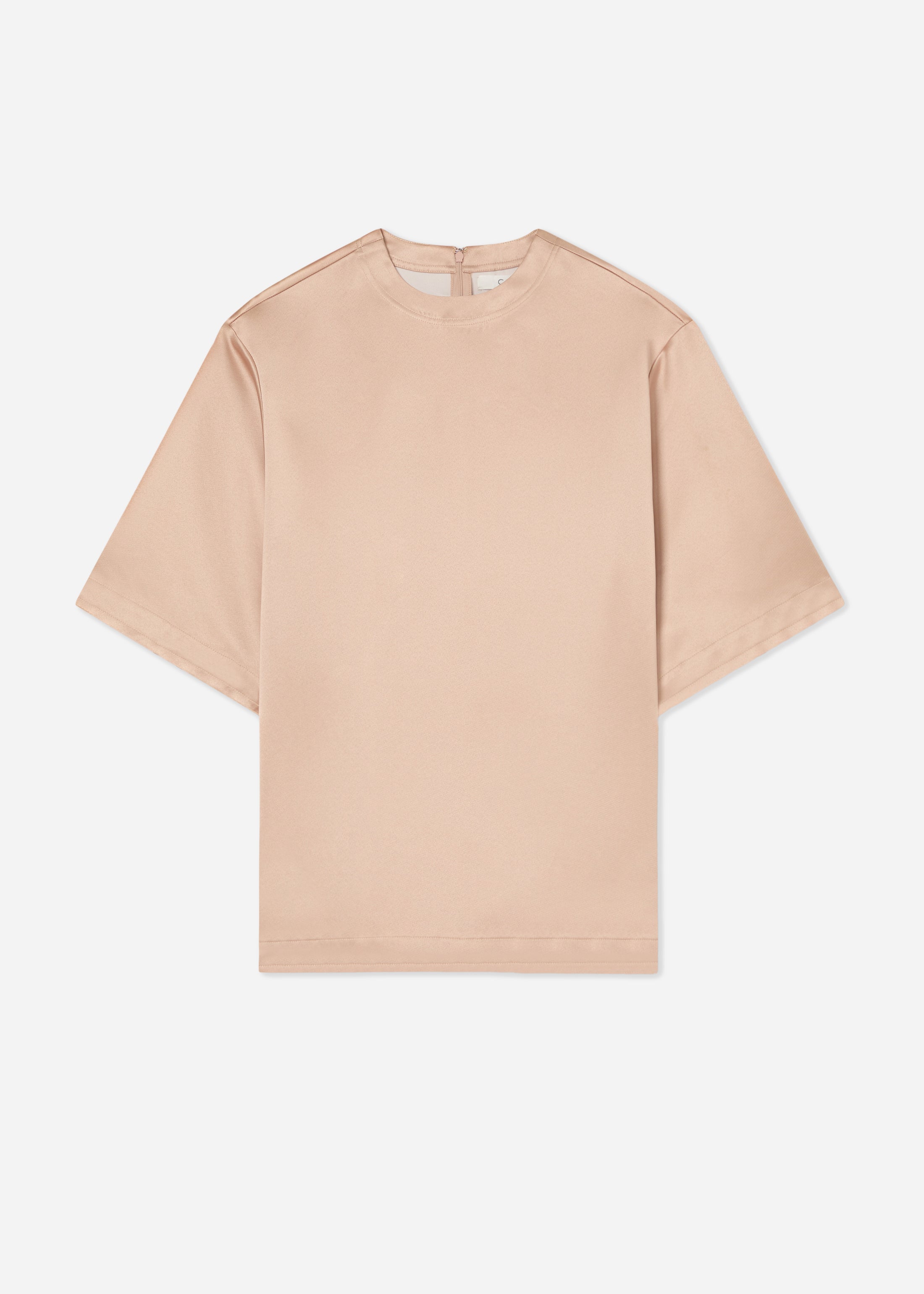 Oversized Shirt in Duchess Satin - Champagne
