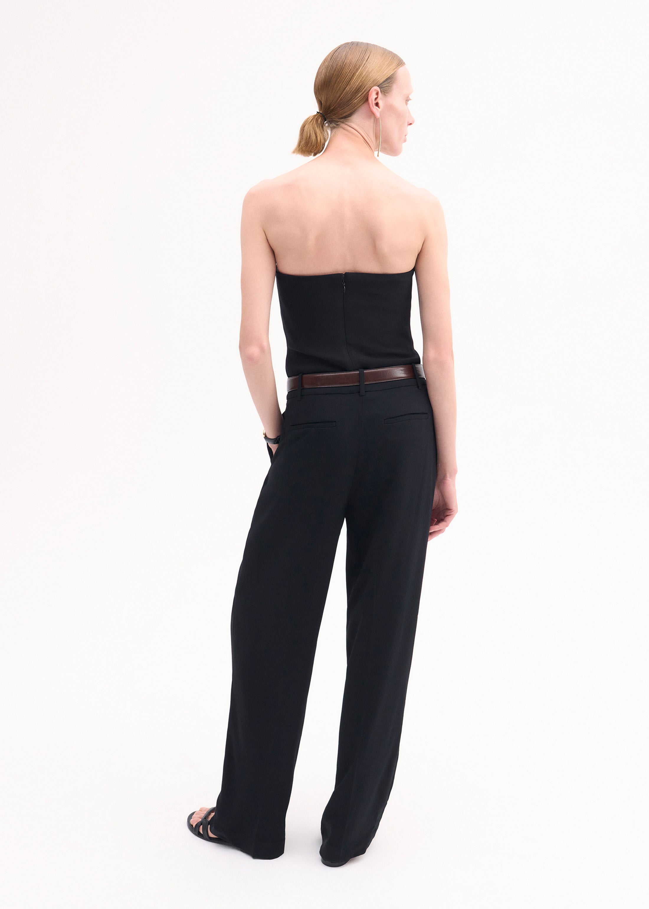 Bustier Top in Stretch Viscose - Black