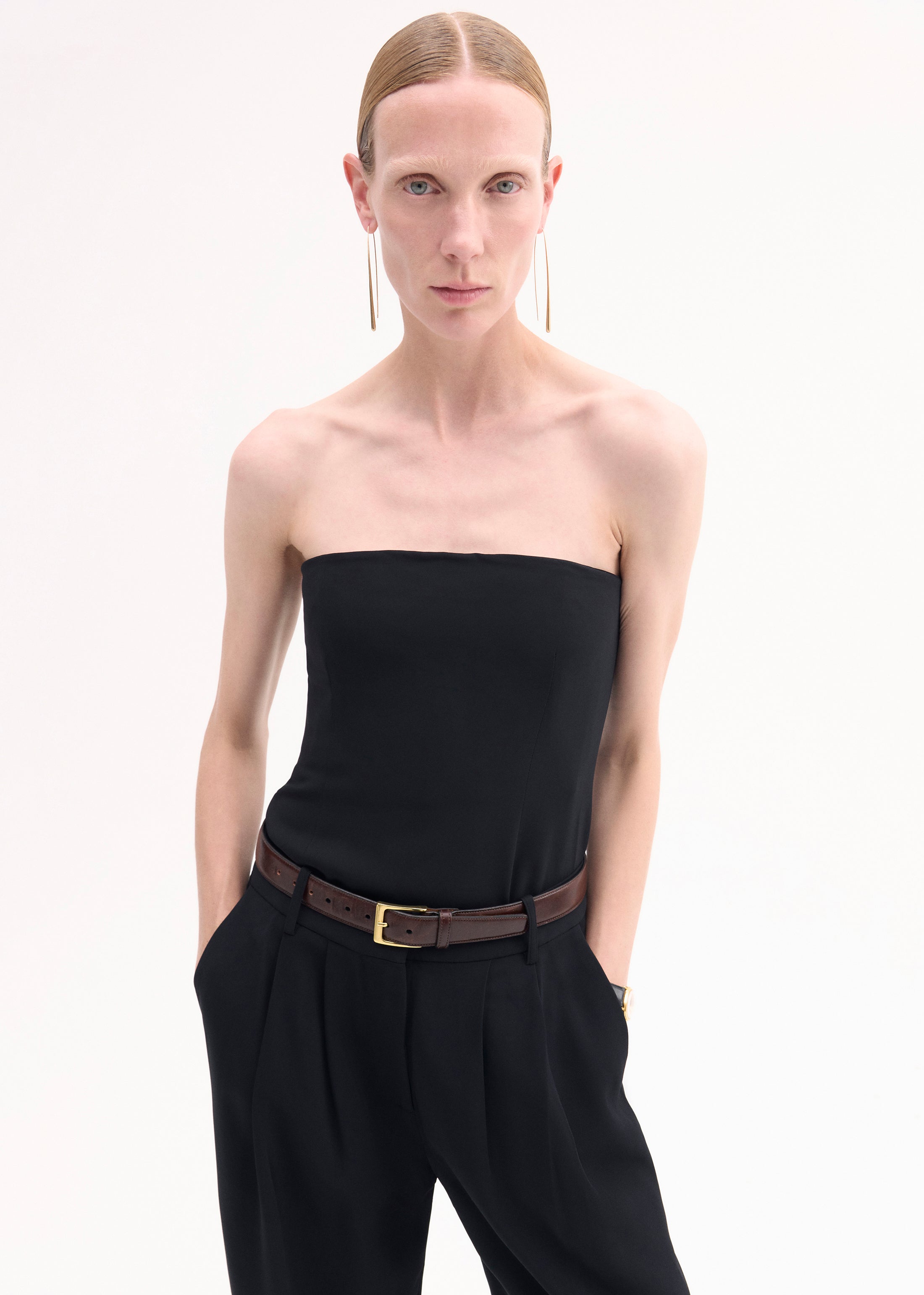 Bustier Top in Stretch Viscose - Black