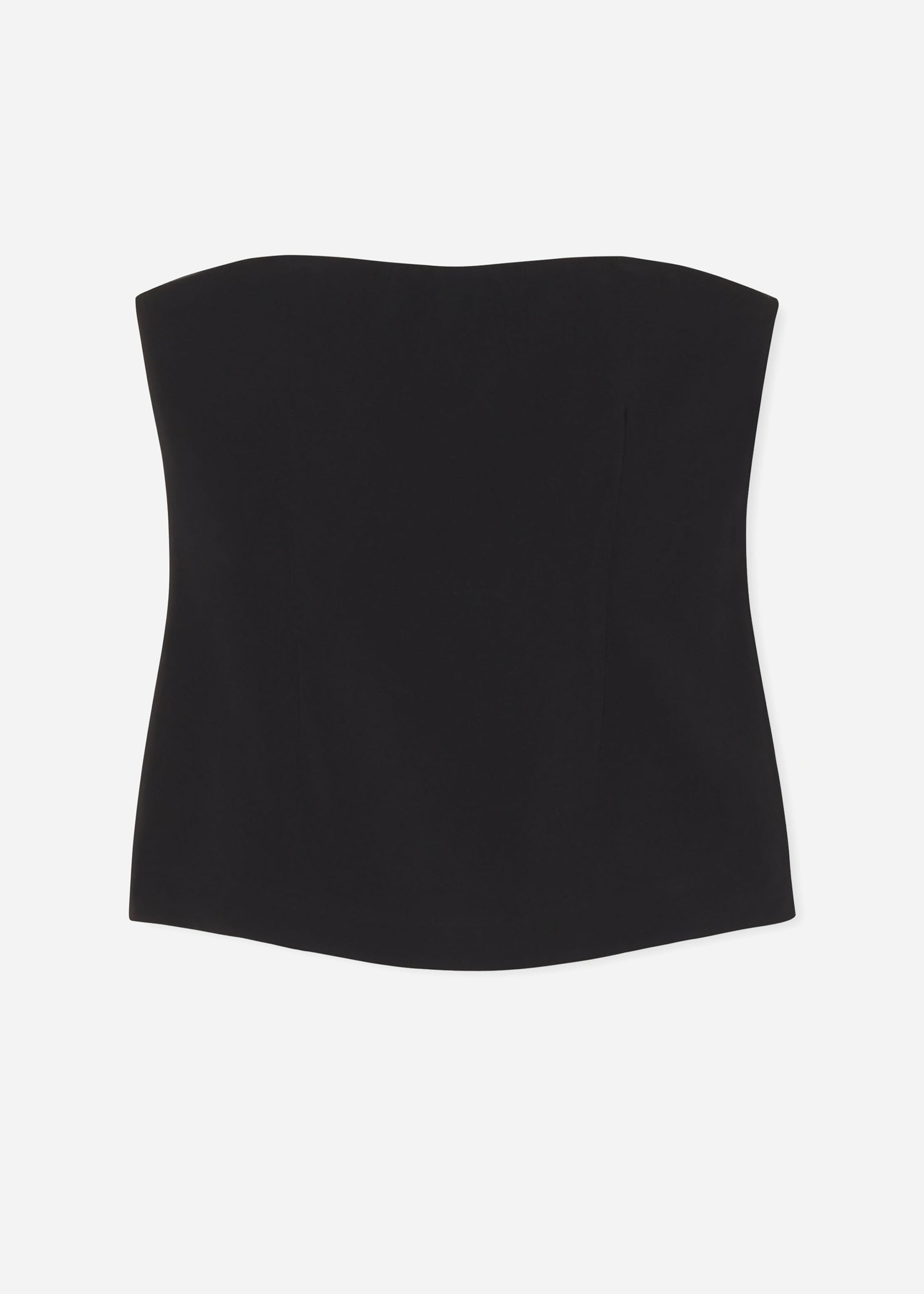 Strapless Bustier Top in Crepe - Black