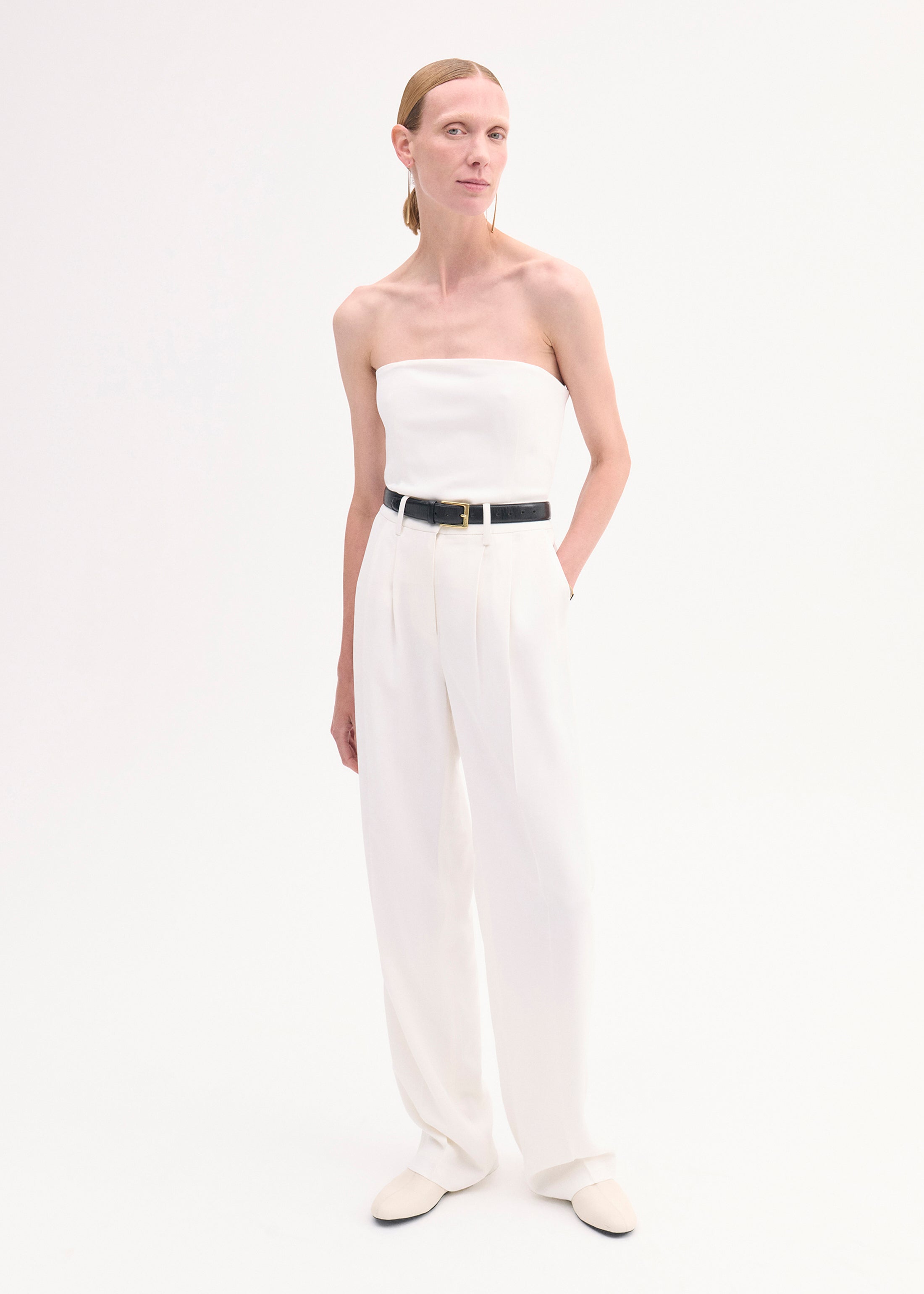 Bustier Top in Stretch Viscose - Ivory
