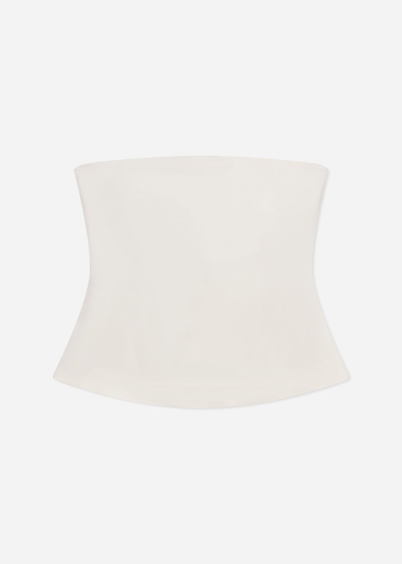 Strapless Bustier Top in Crepe - Ivory - CO