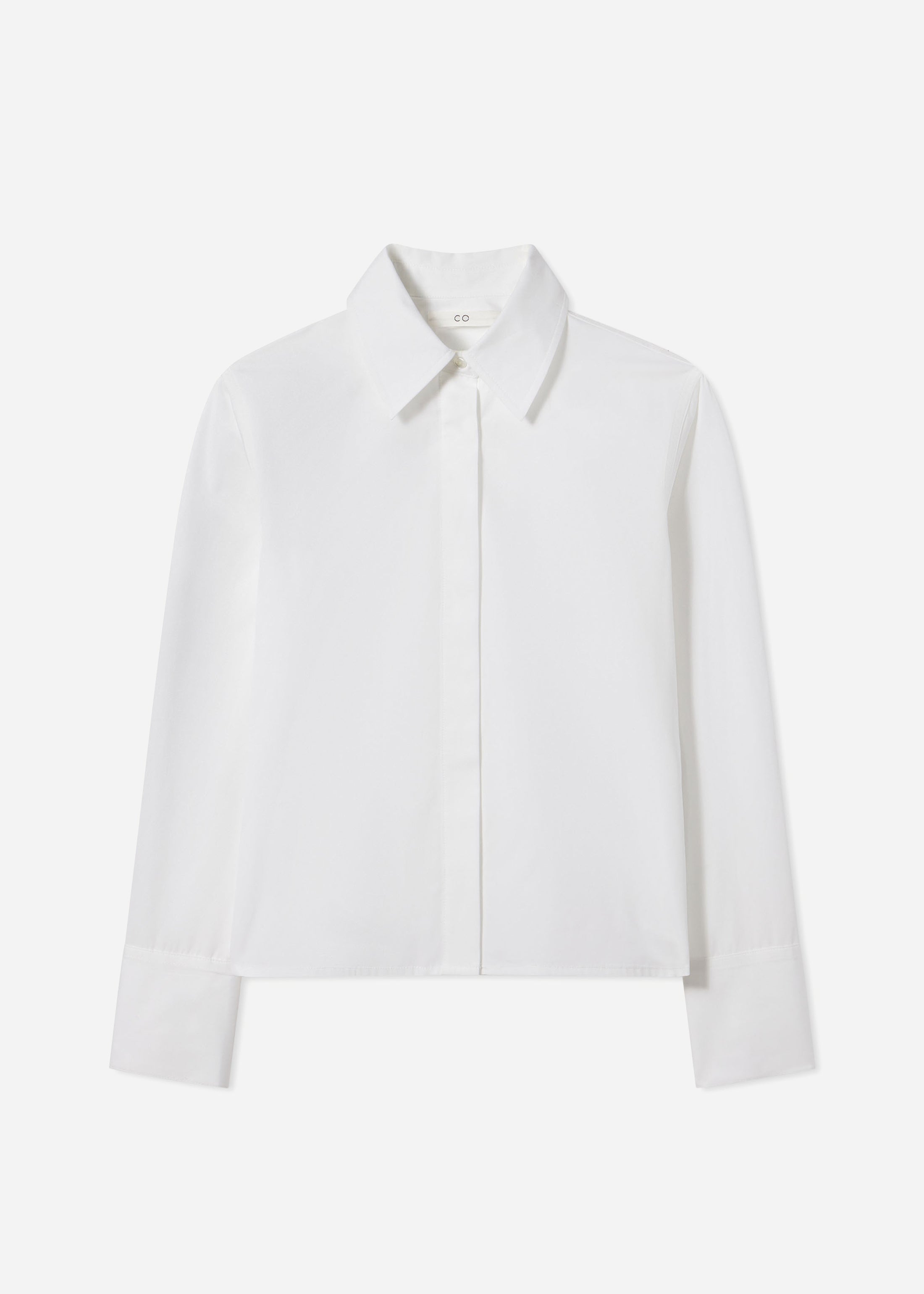 Fitted Shirt in Cotton Poplin - White