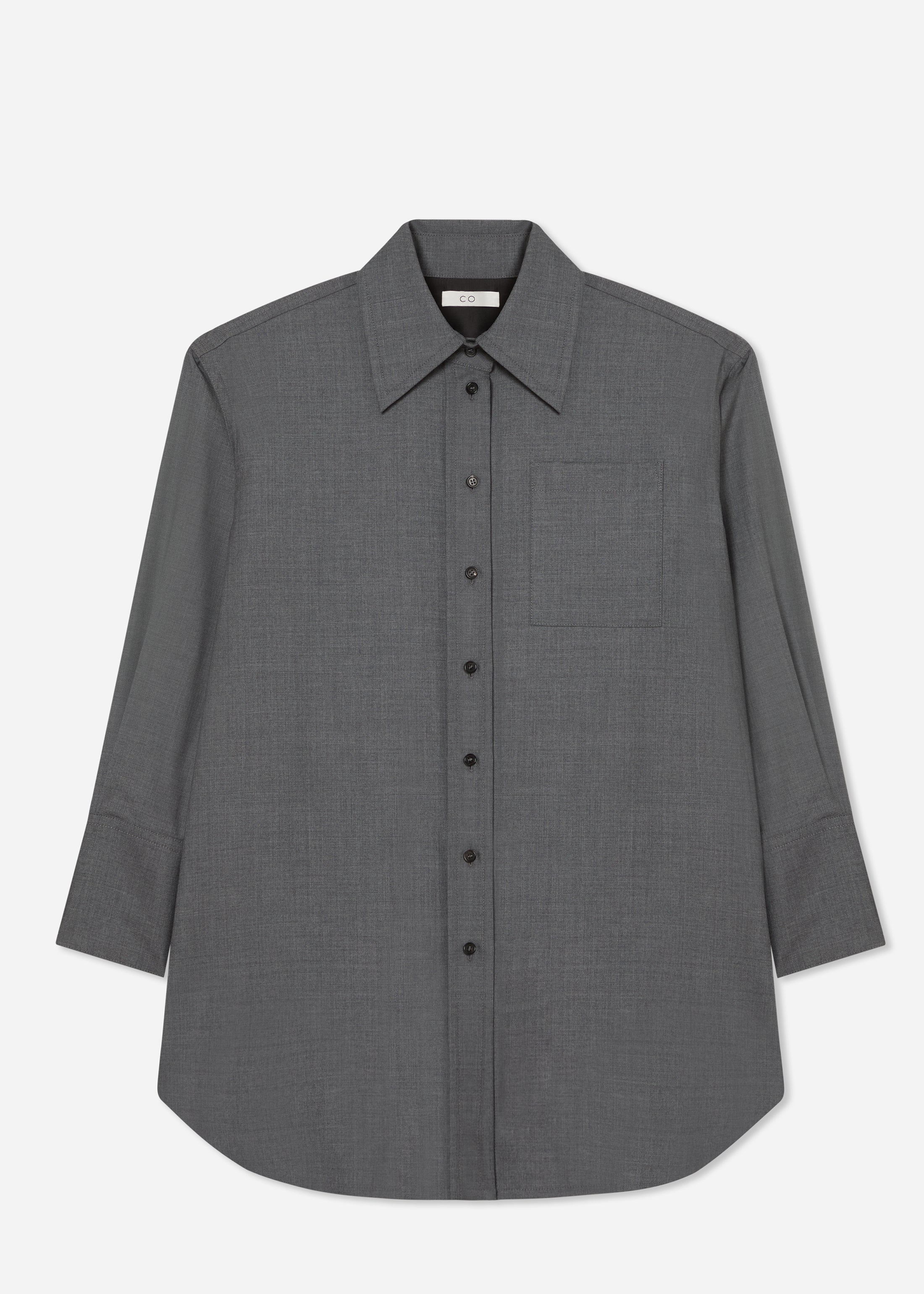 Overshirt in Melange Wool - Grey Melange