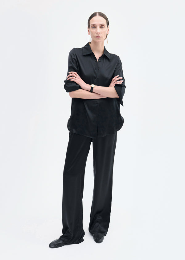 Elastic Waist Pant in Silk - Black - CO