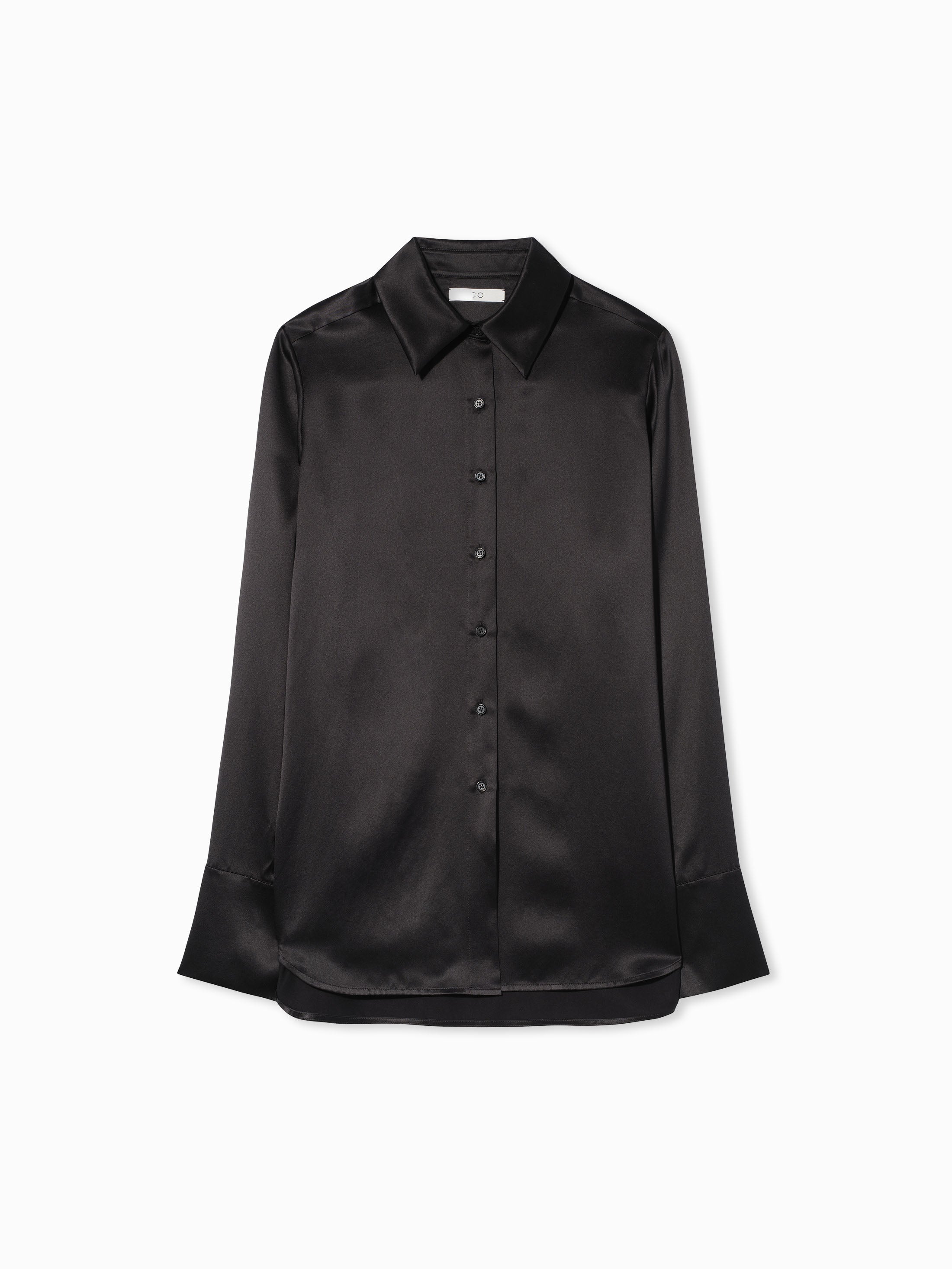 Silk Button Down Shirt - Black