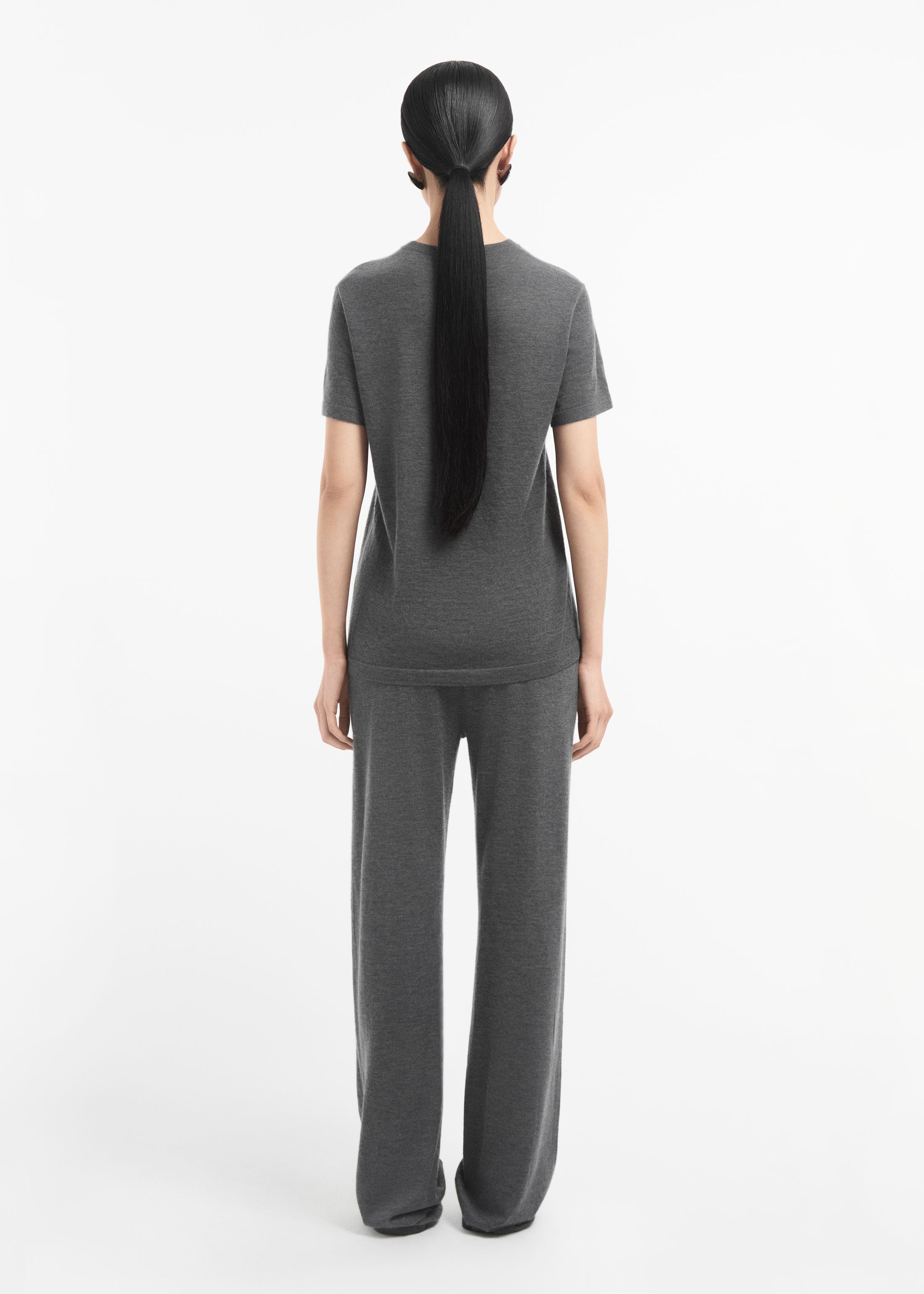 Pull Up Pant in Fine Cashmere - Grey