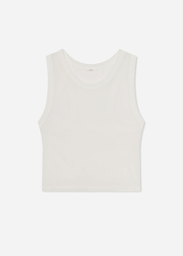 Loose Tank in Slub Jersey - White - CO