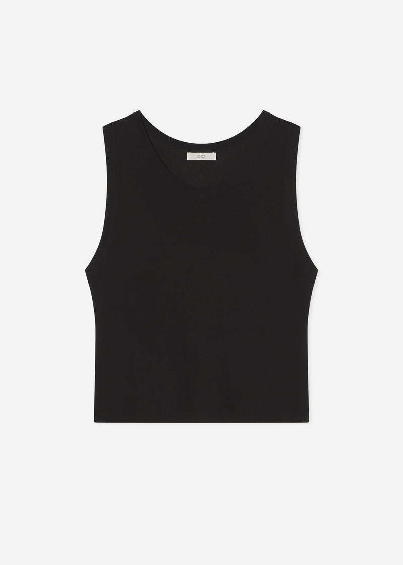 Loose Tank in Slub Jersey - Black - CO
