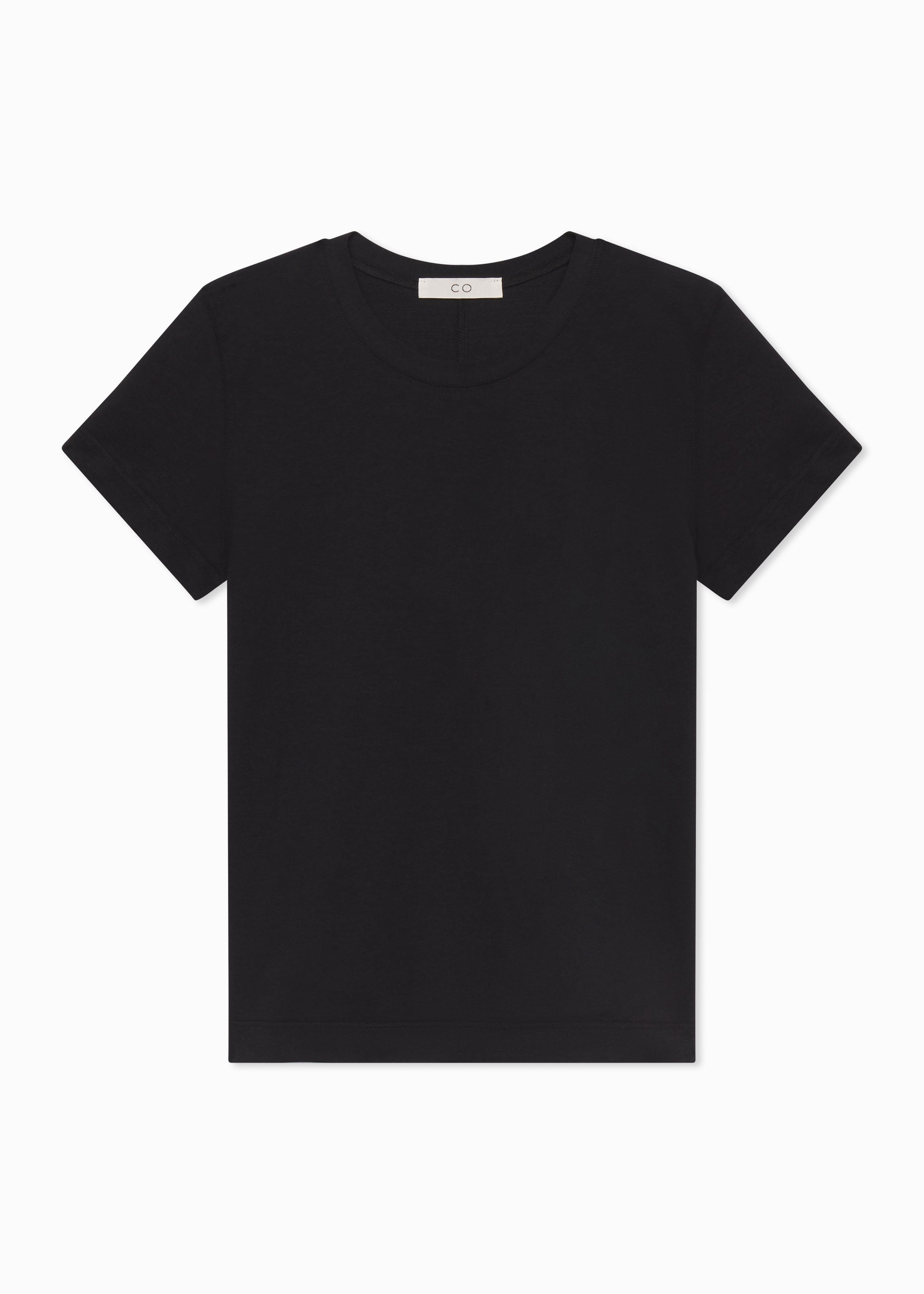 Fitted Tee in Cotton Jersey - Black