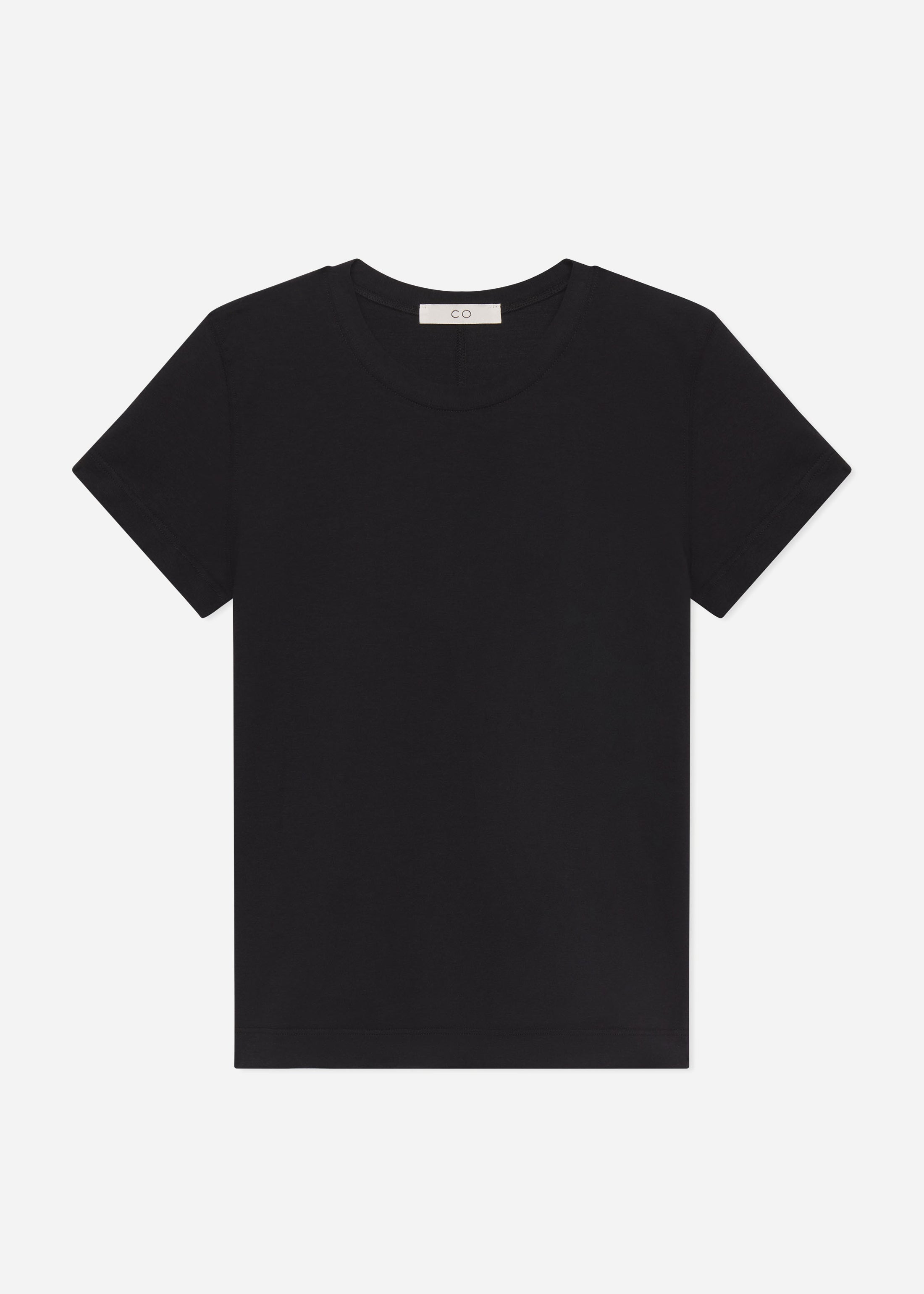 Fitted Tee in Cotton Jersey - Black