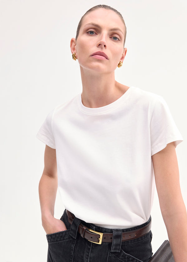 Fitted Tee in Cotton Jersey - White - CO