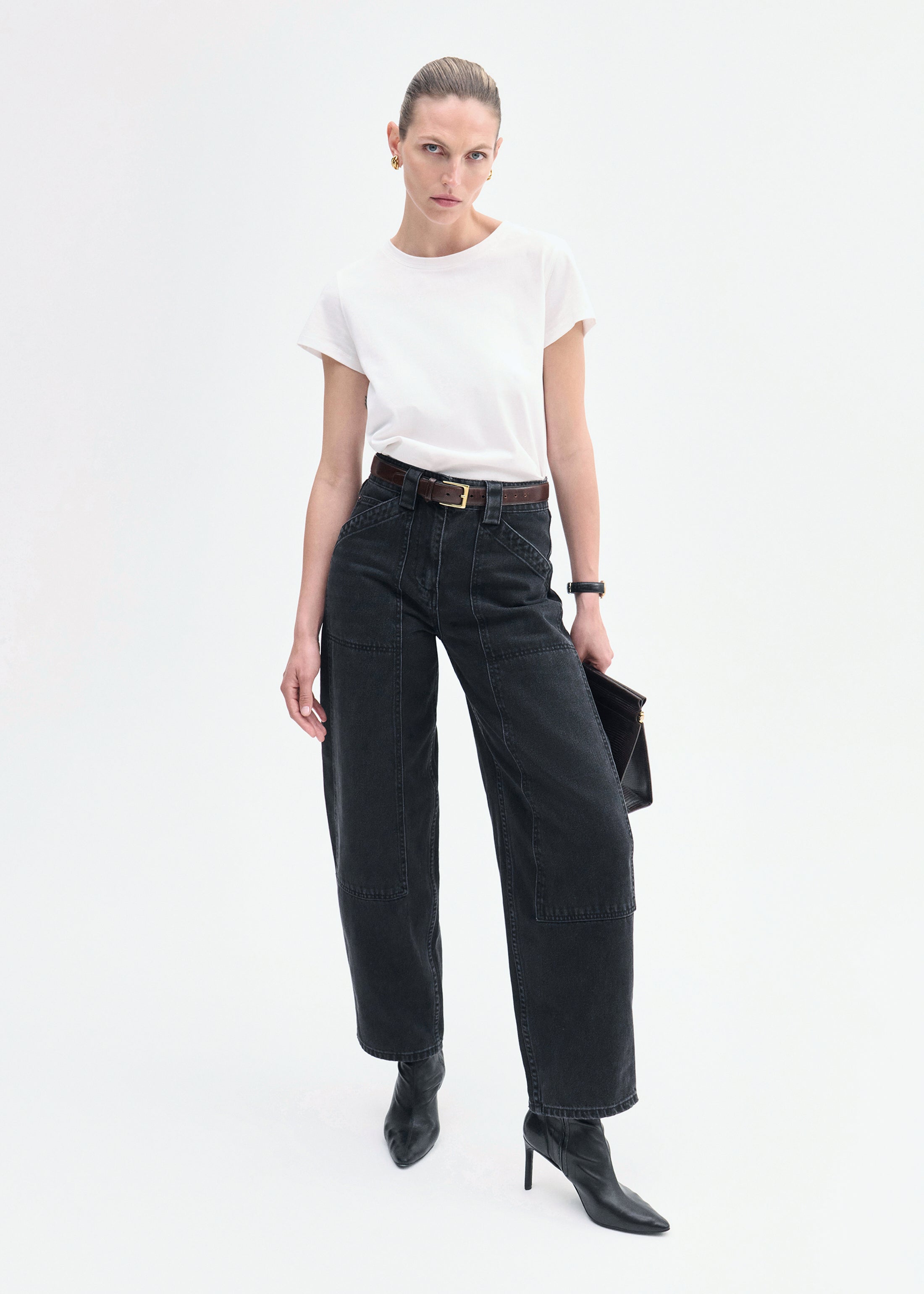 Fitted Tee in Cotton Jersey - Ivory
