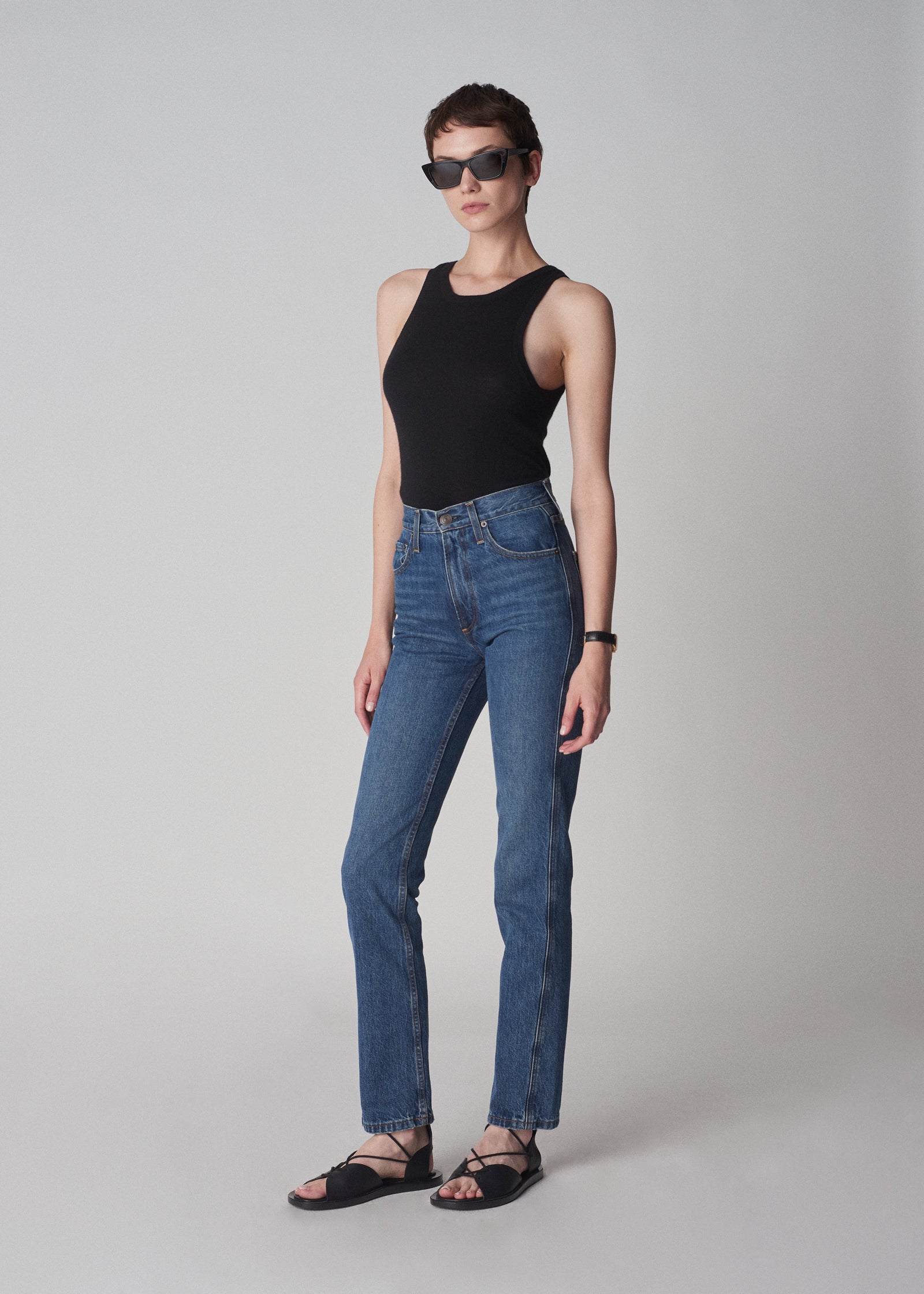 High Rise Jean in Denim - Indigo - CO Collections