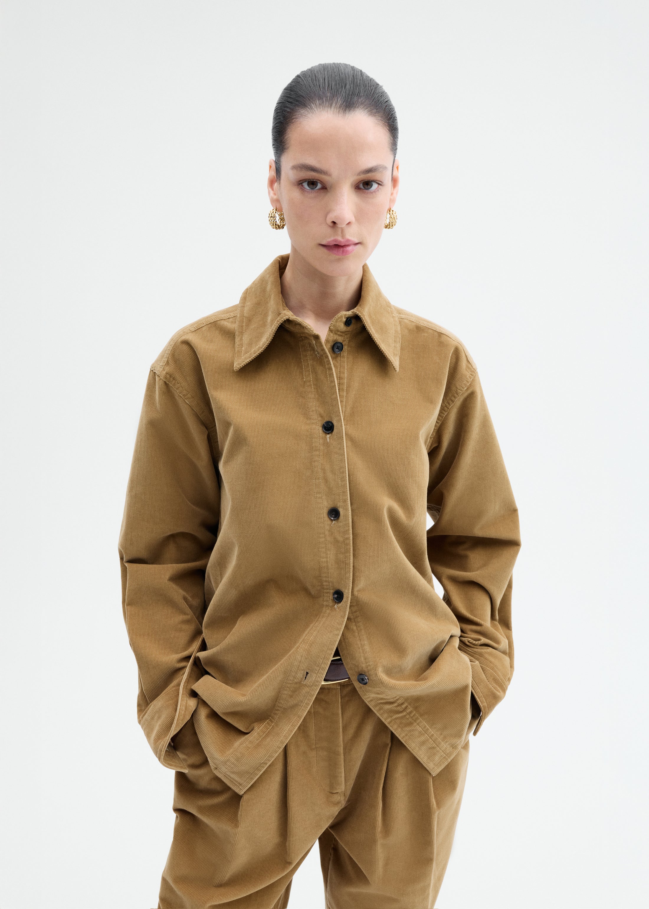 Corduroy Overshirt - Camel