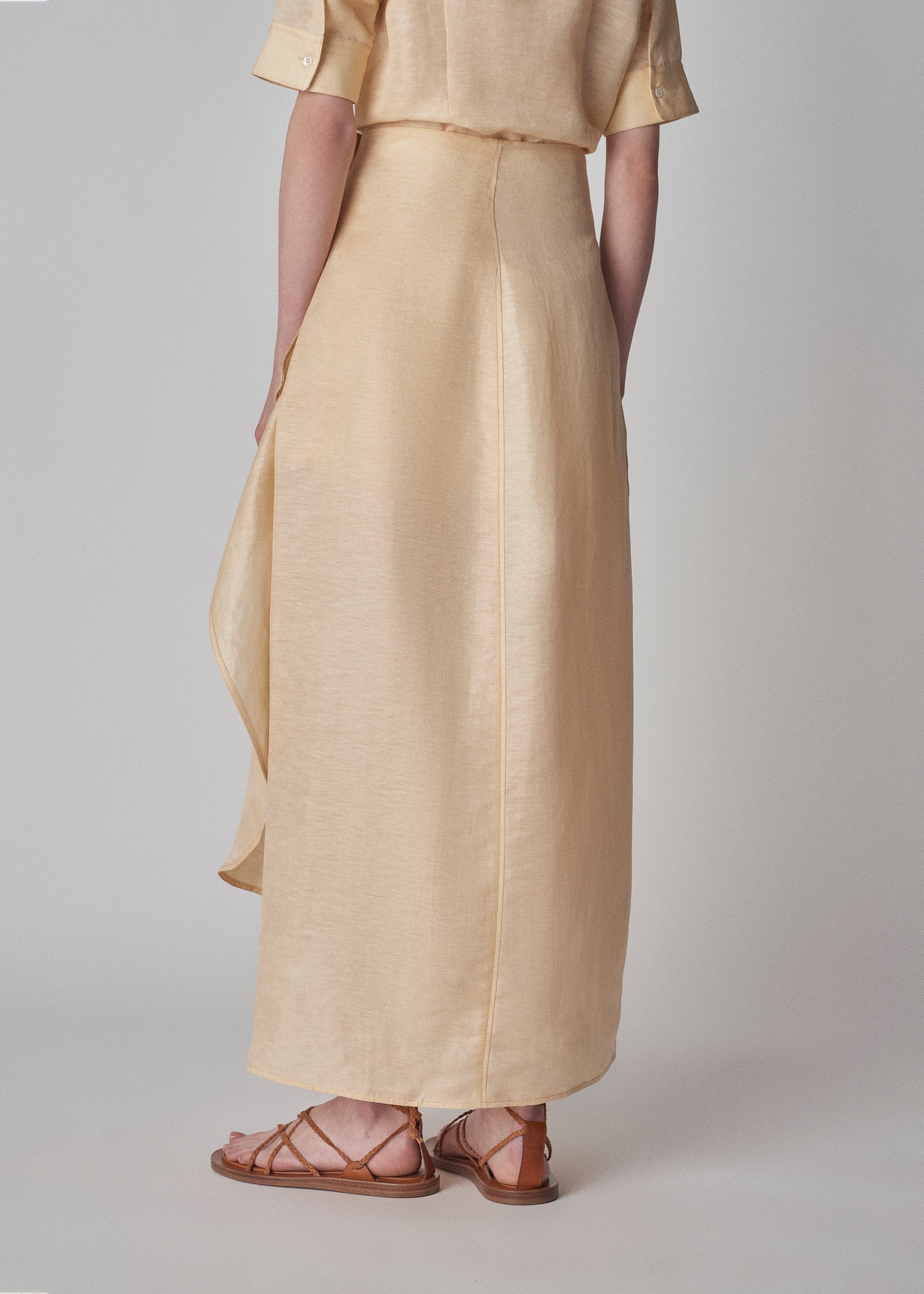 Wrap Skirt in Organza  - Custard - CO Collections