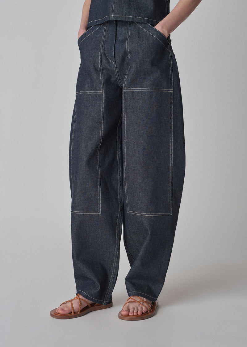 Workwear Patch Pocket Jean in Raw Denim - Indigo - CO