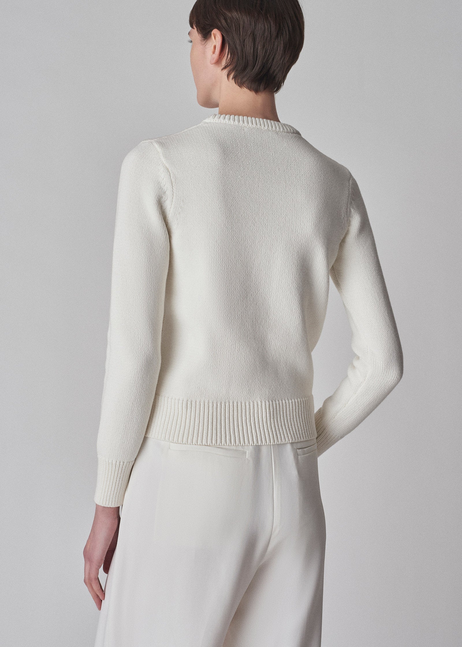 Classic Crew in Cotton Knit - White - CO Collections