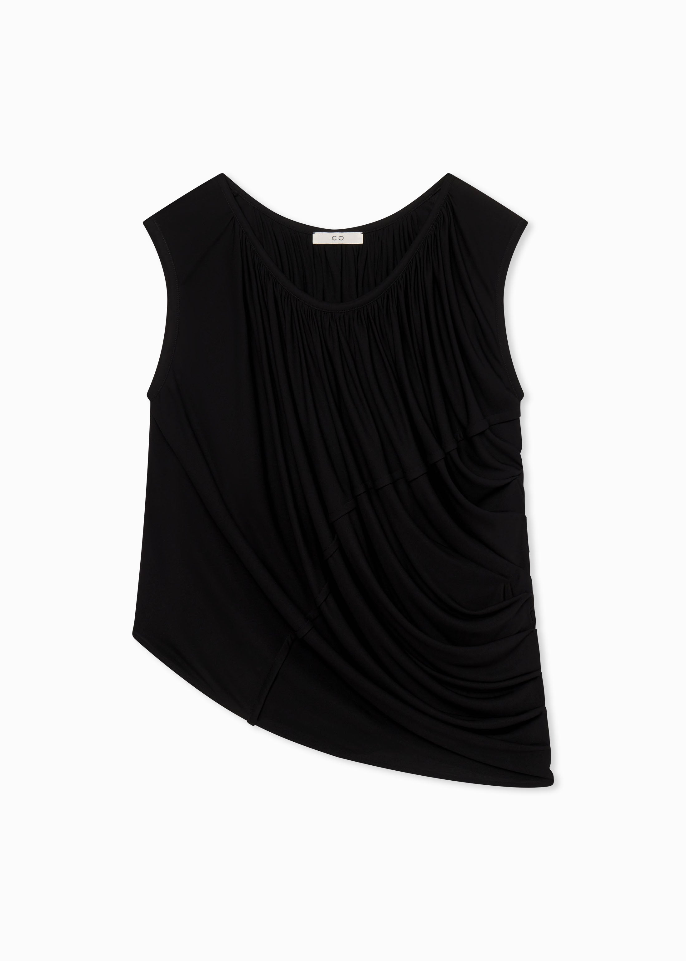 Draped Top in Crepe Jersey - Black