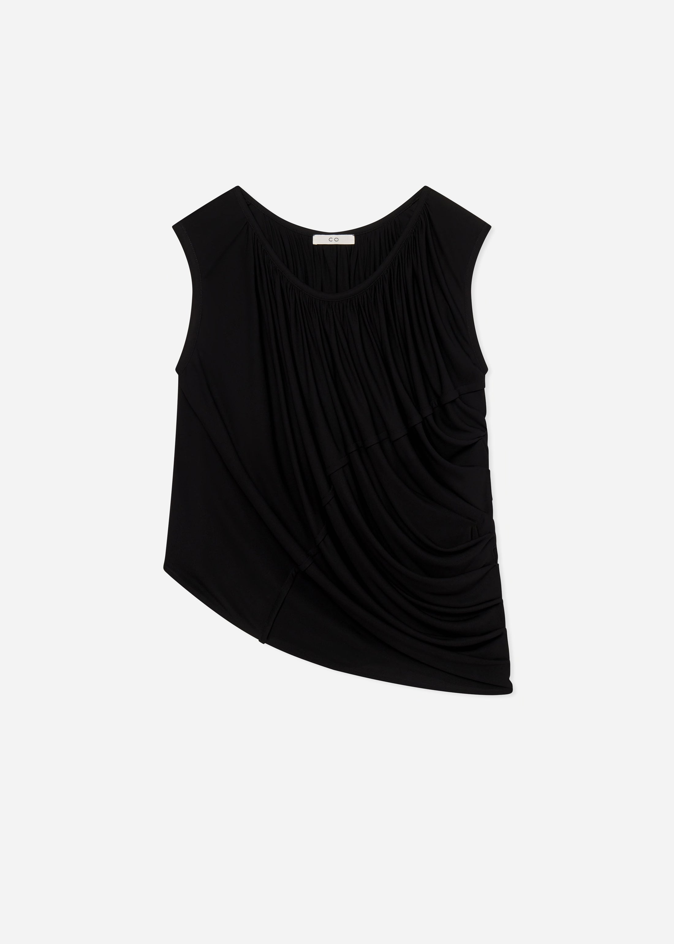 Draped Top in Crepe Jersey - Black