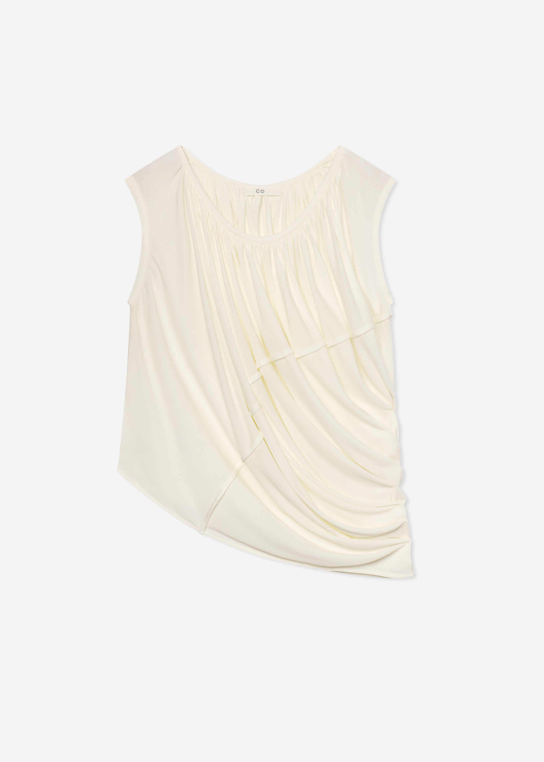 Draped Top in Viscose Jersey - Ivory