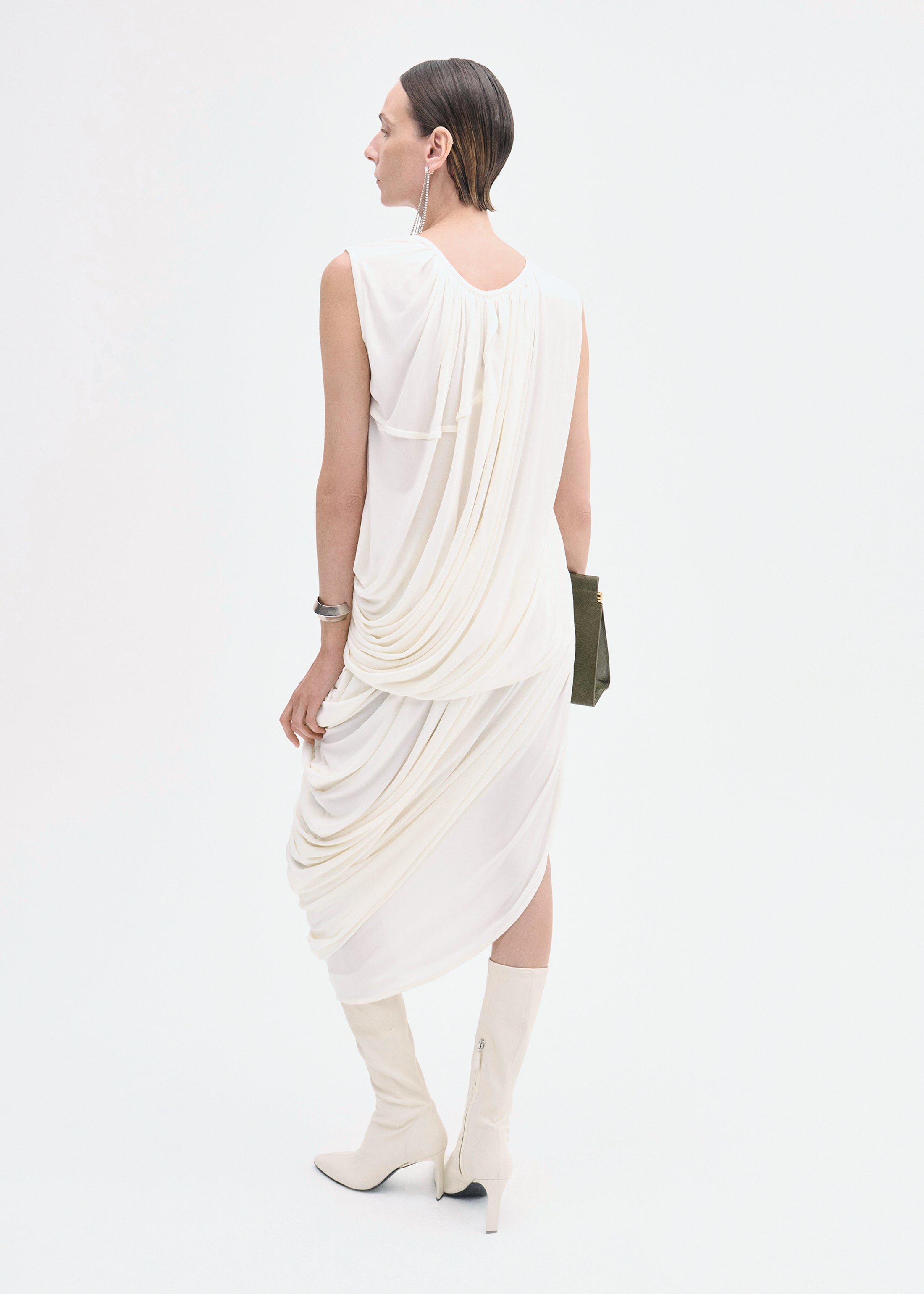Draped Top in Viscose Jersey - Ivory