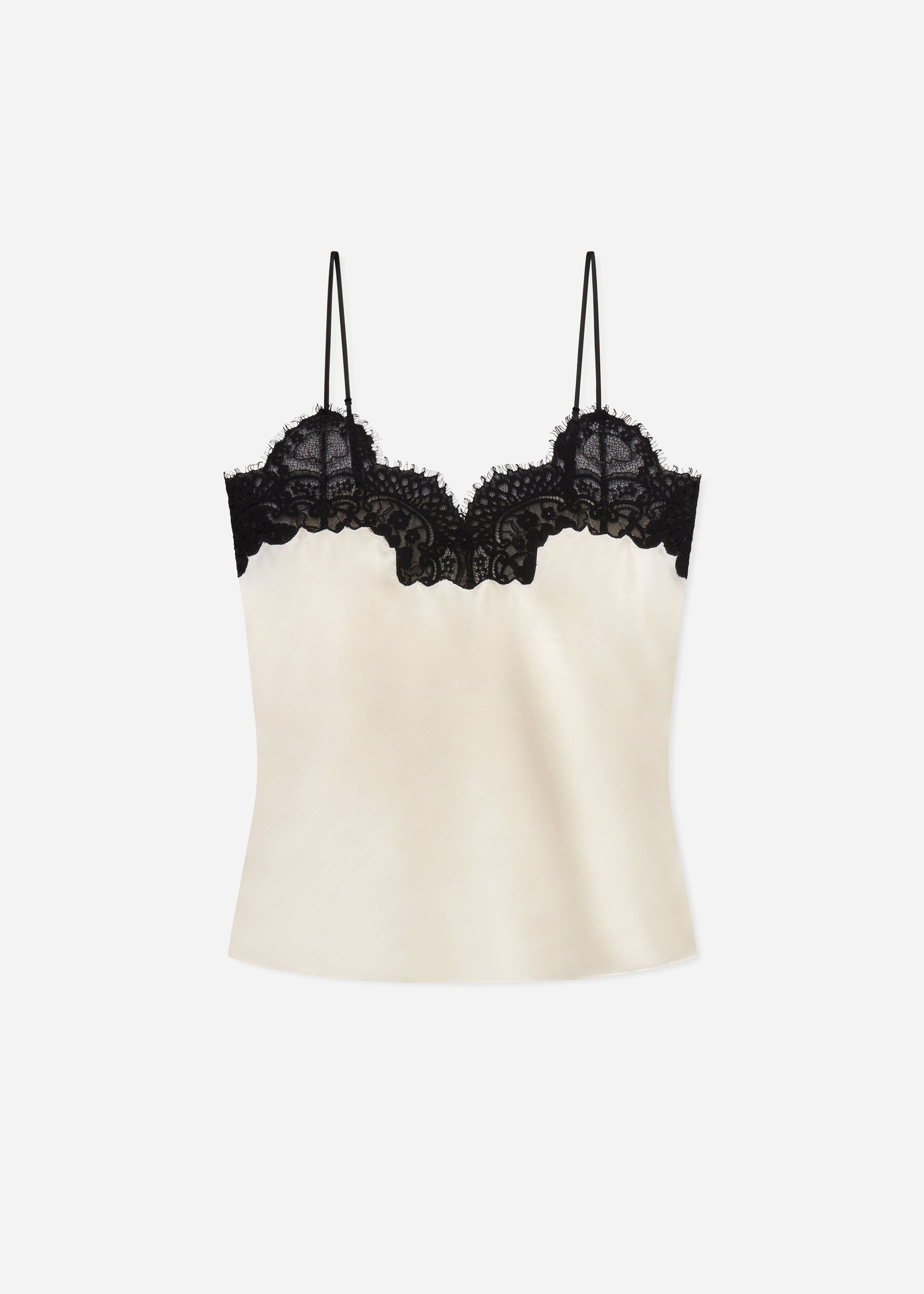Lace Camisole in Silk - Ivory