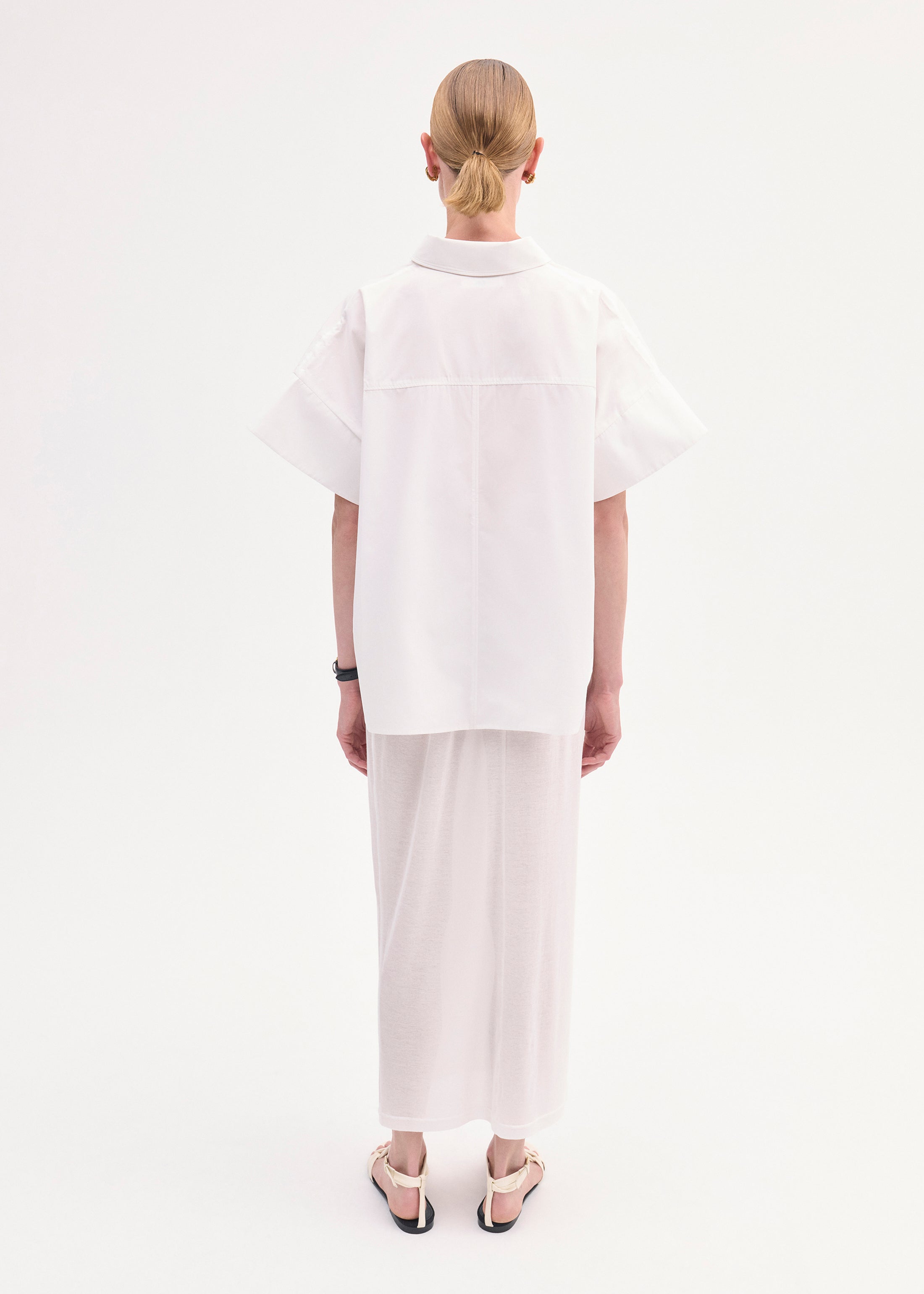 Pencil Skirt in Cotton Jersey -Ivory