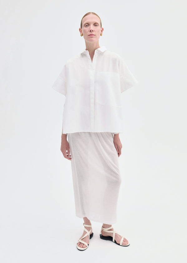 Pencil Skirt in Cotton Jersey -Ivory - CO