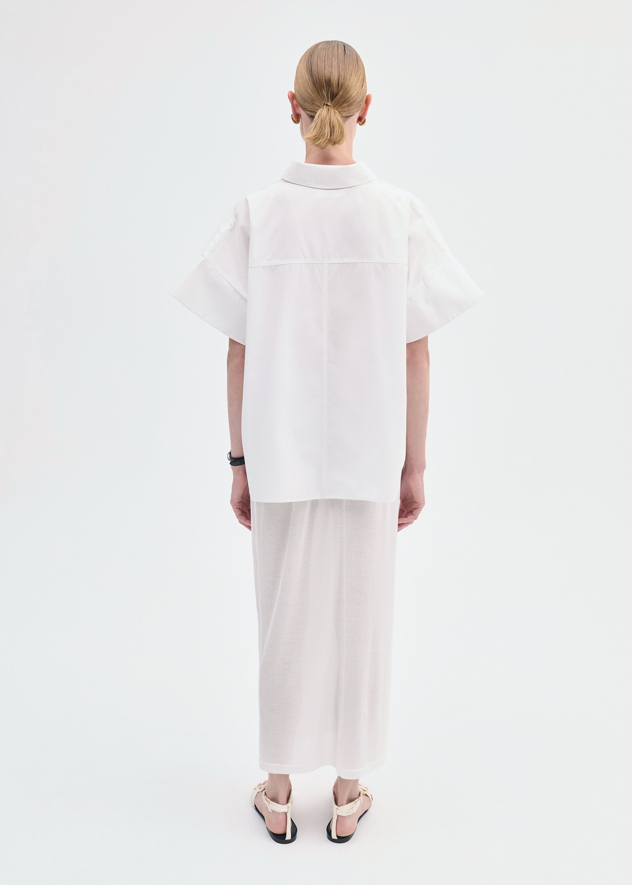 Pencil Skirt in Cotton Jersey -Ivory