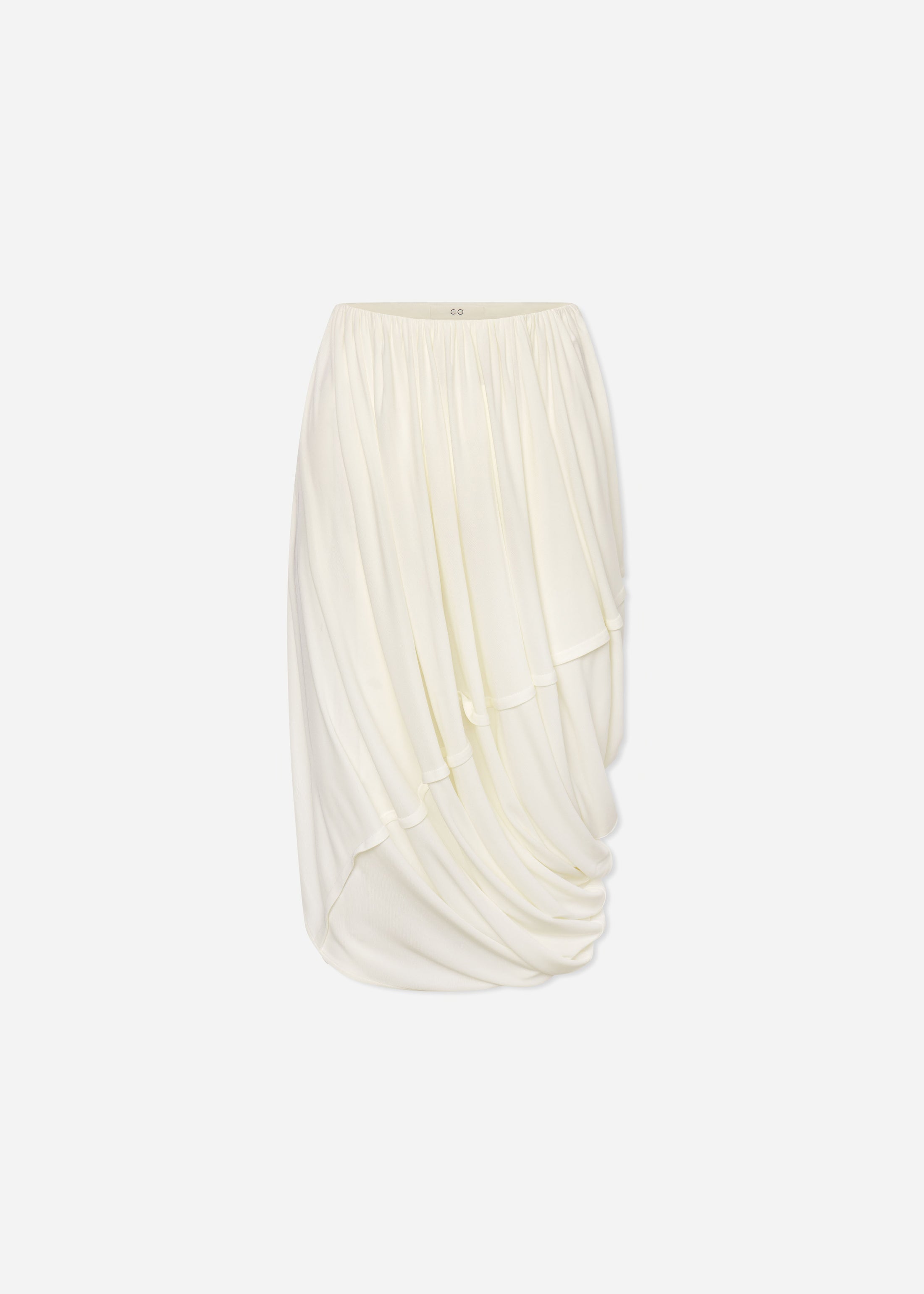 Draped Skirt in Crepe Jersey - Ivory