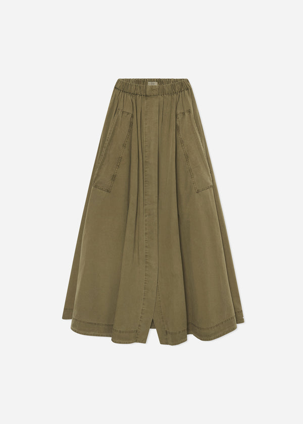 Parachute Skirt in Cotton Twill - Olive - CO