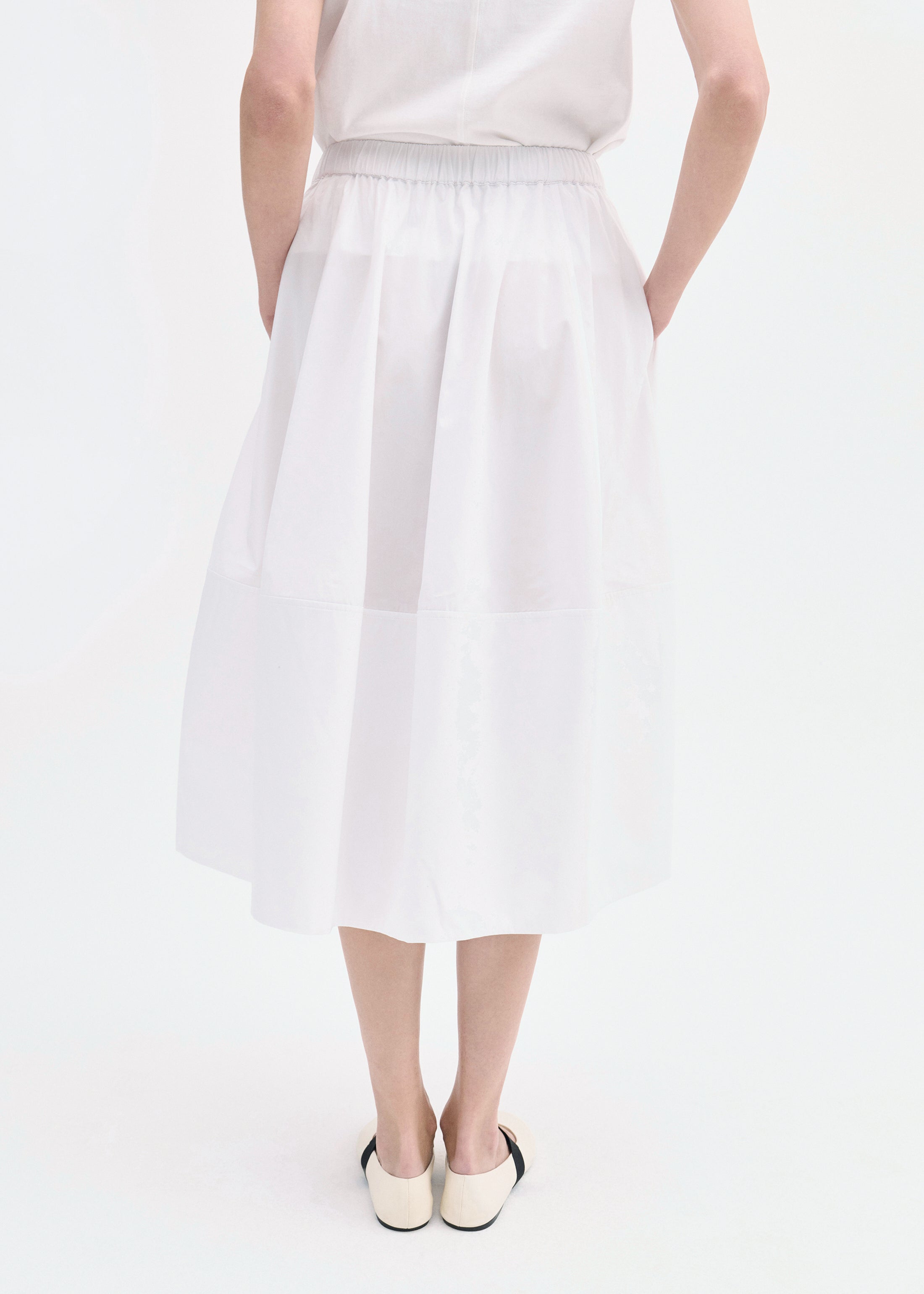 Full Skirt in Cotton Poplin - White